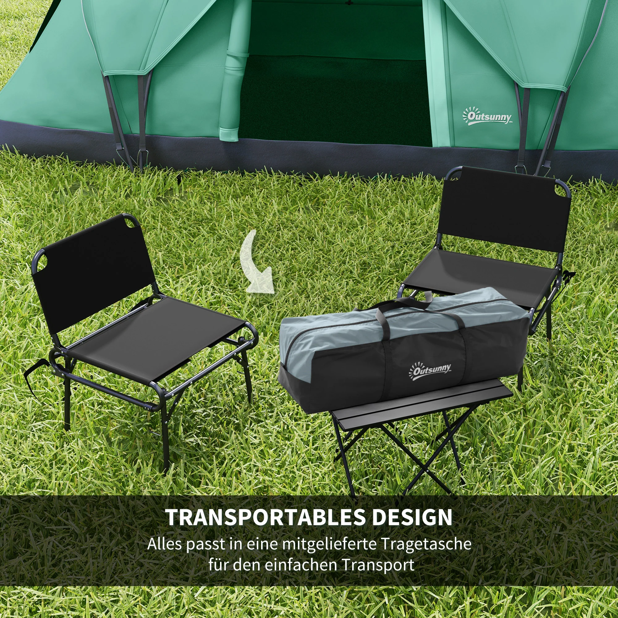 Camping Tent 5-6 Person Tunnel Dome 4.55x2.3x1.8m Polyester Army Green/Black - Image 6