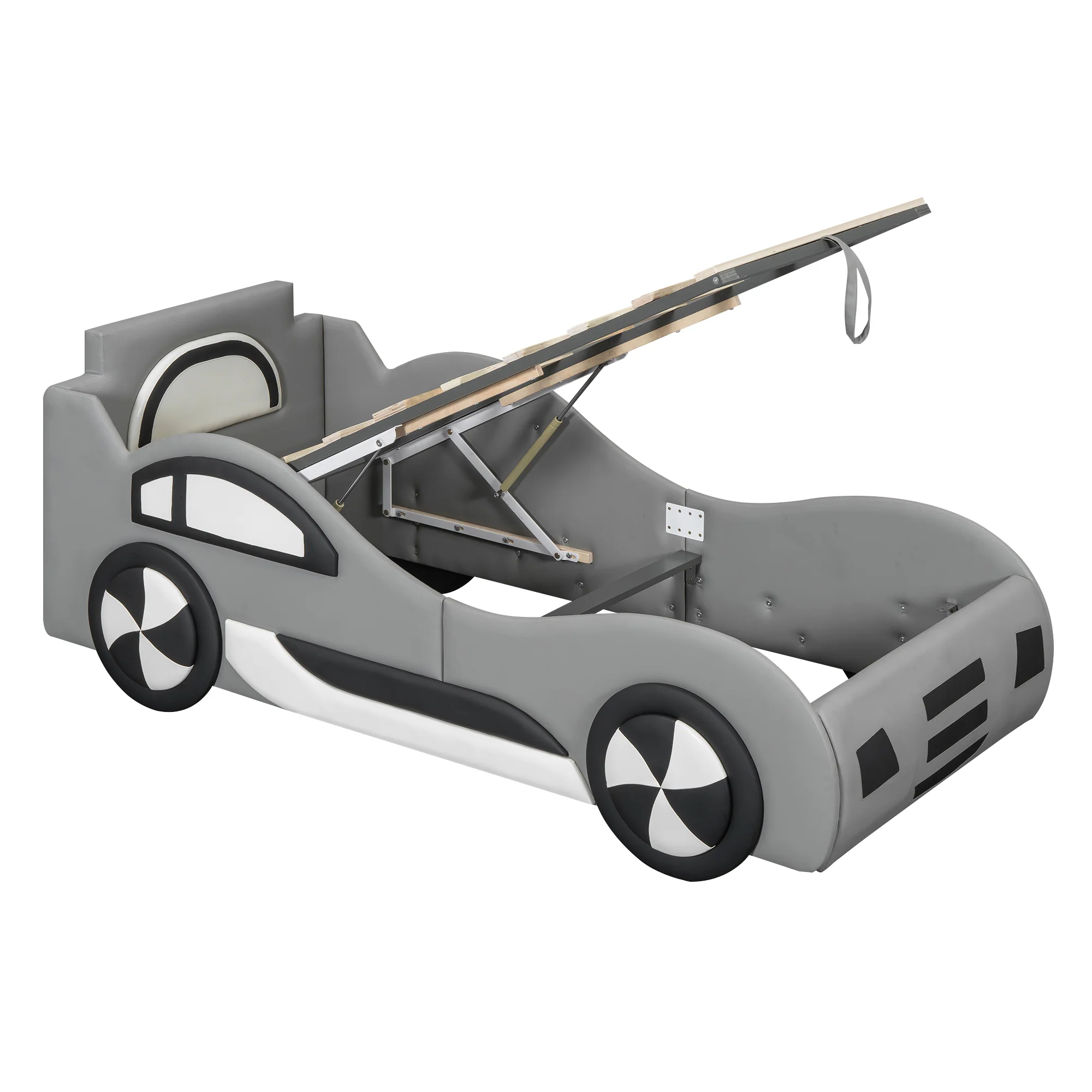 Car Bed 90x200cm Under-Bed Storage - Grey - Image 10