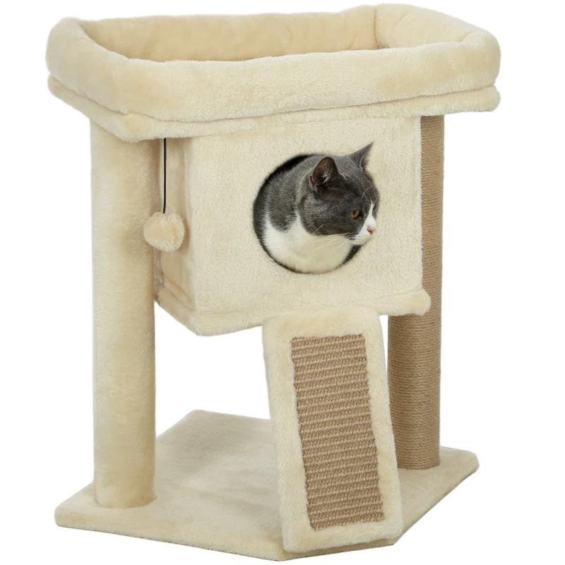 Cat Tree, Jute Scratching Mat, Cat House, Beige - Image 7