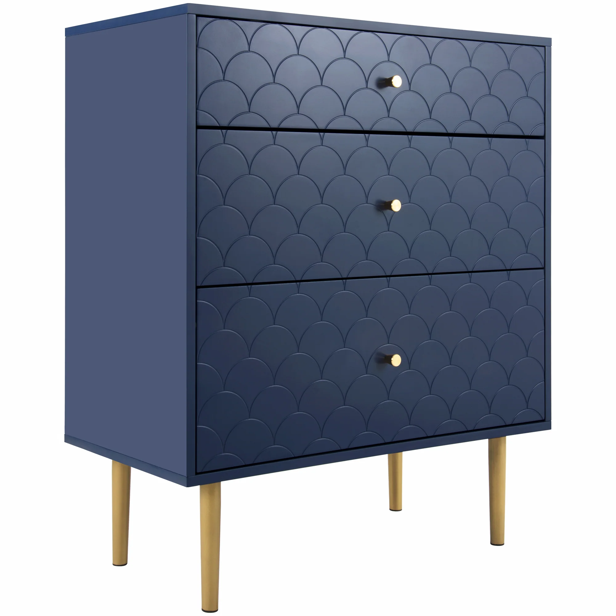 Chest of Drawers 3-Drawer Sideboard Highboard - Navy Blue - Image 3