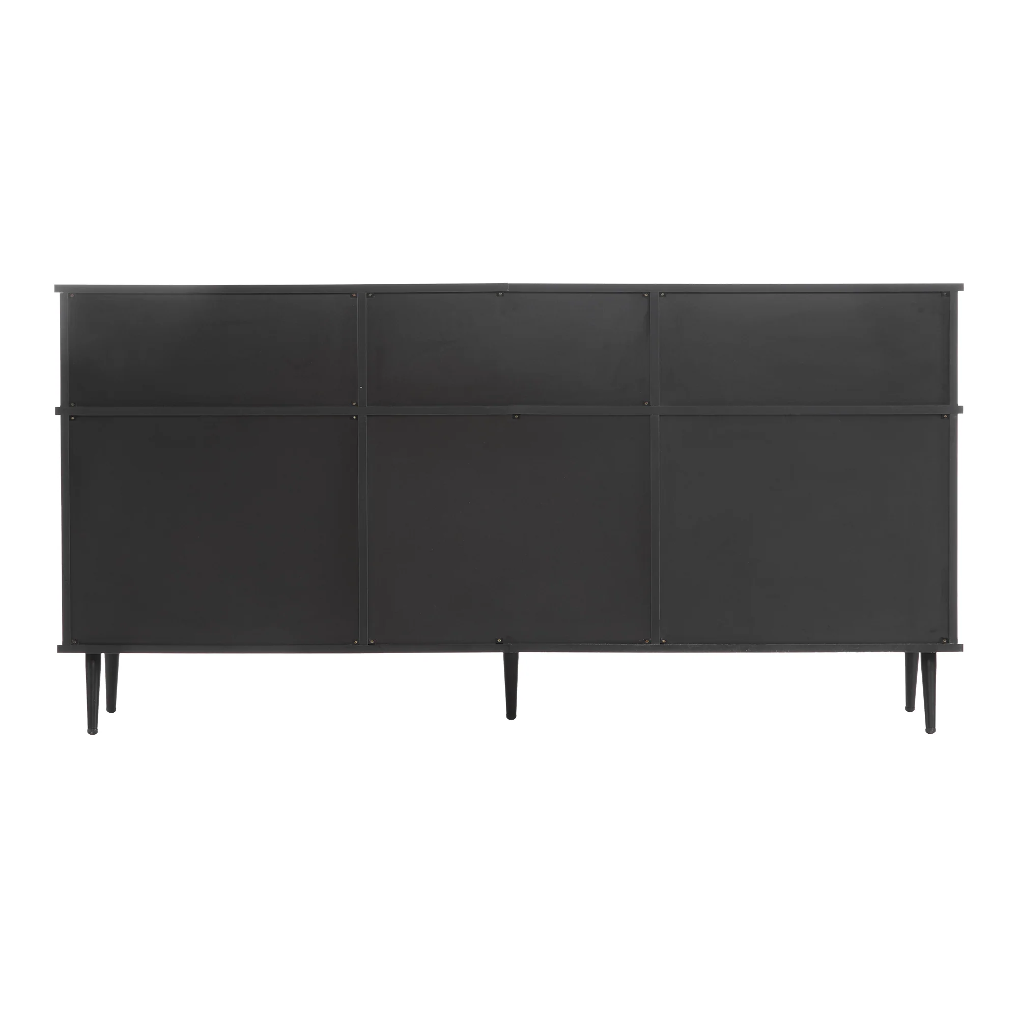 Chest of drawers with 4 sliding doors and 1 drawer, oak and black, 160W x 40D x 80H - Image 12