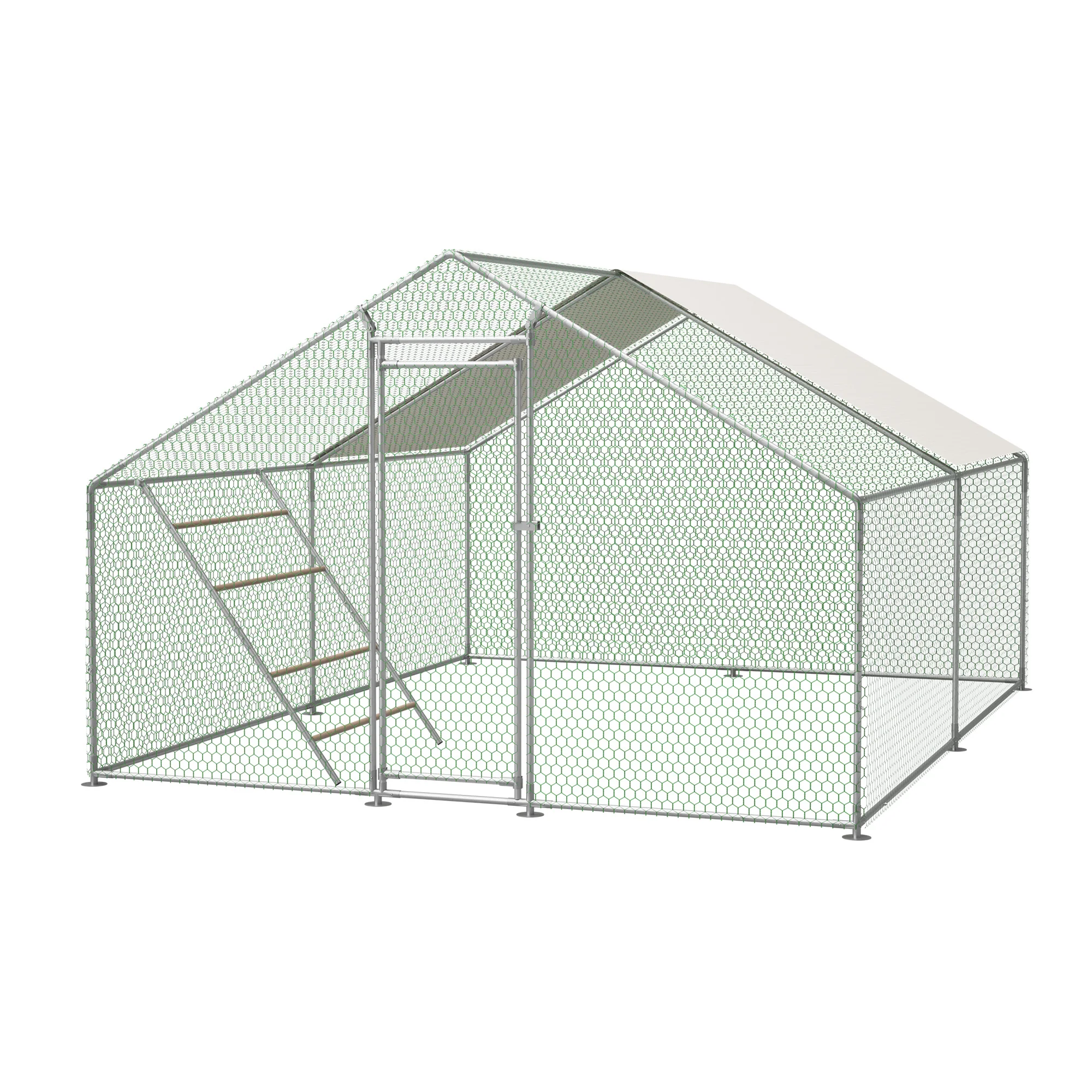 Chicken Coop 3x4m Perch Ladder Safety Lock UV Cover - Reinforced Steel - Image 2