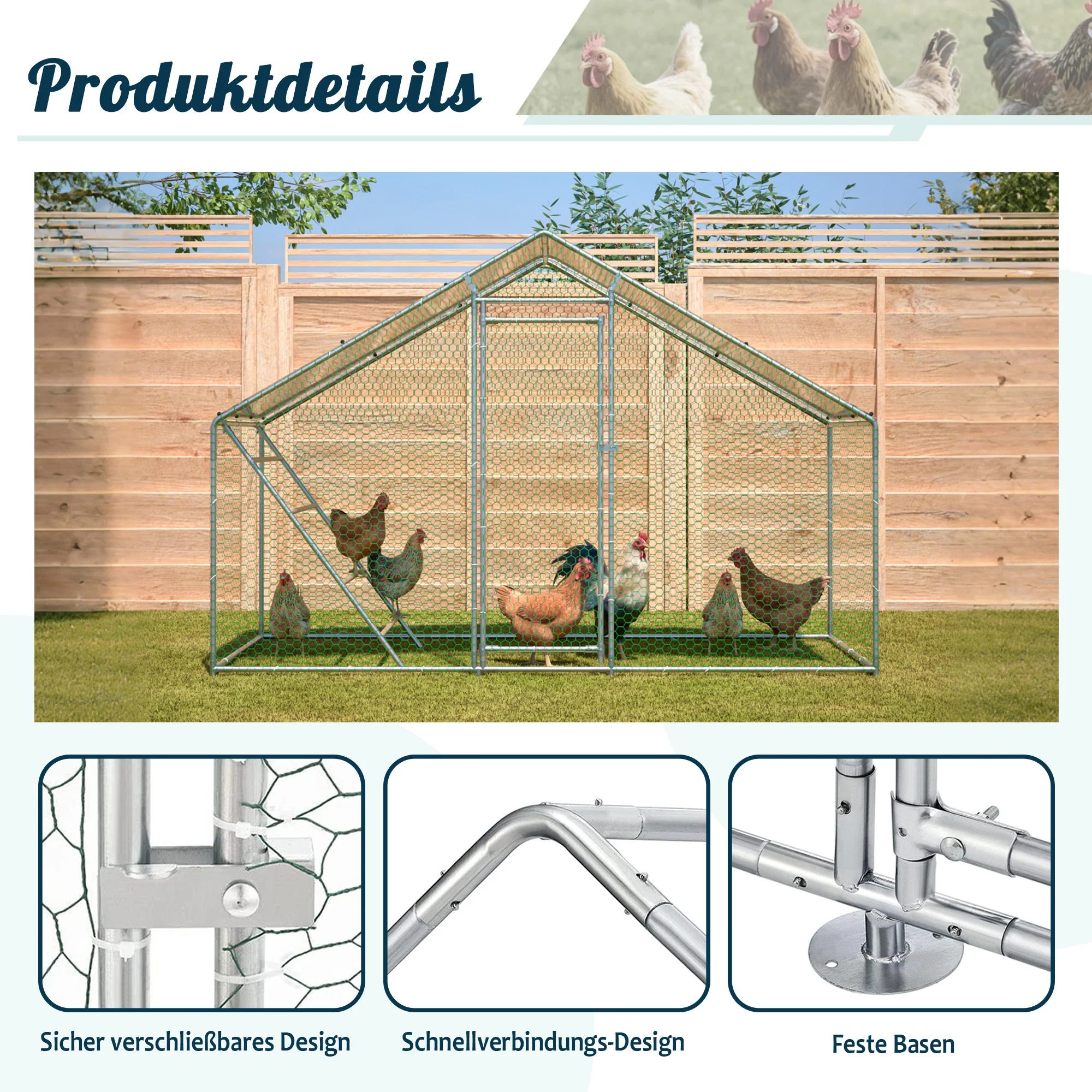 Chicken Coop - Run, Ladder, Secure, Weatherproof
