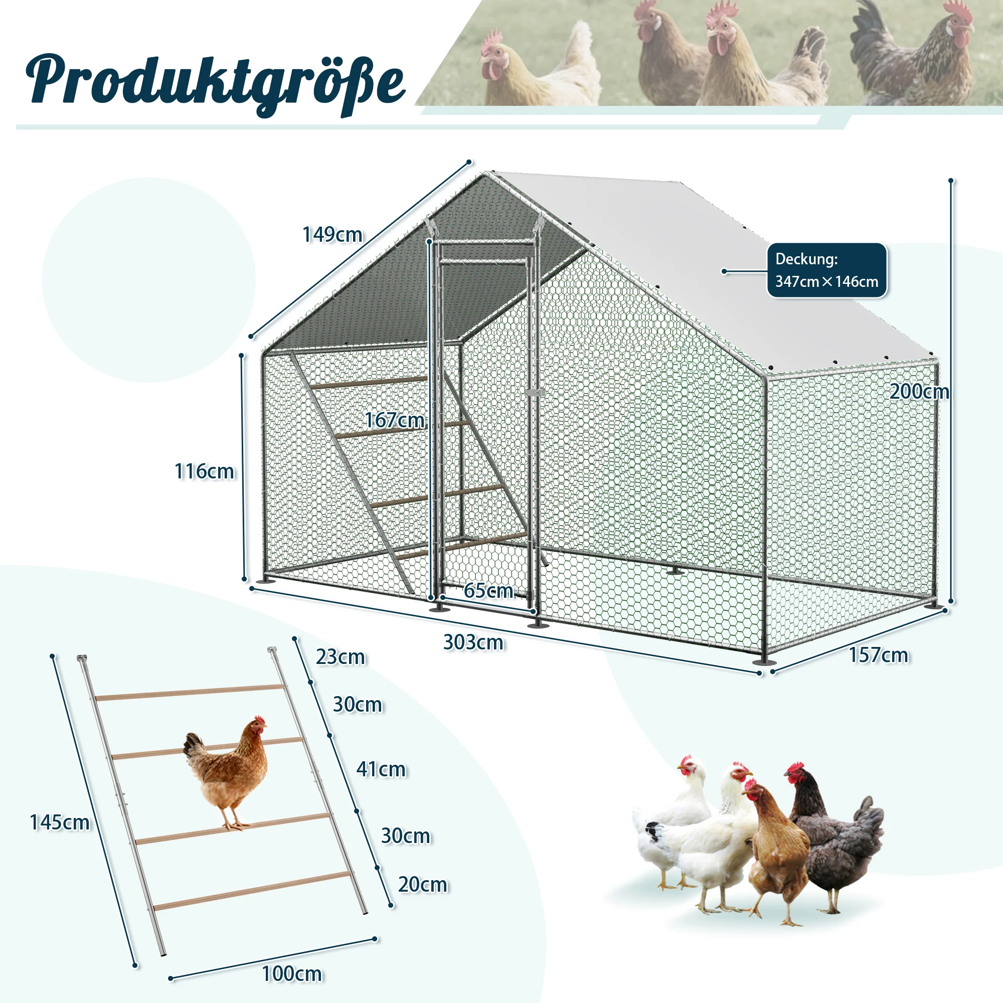 Chicken Coop - Run, Ladder, Secure, Weatherproof - Image 3