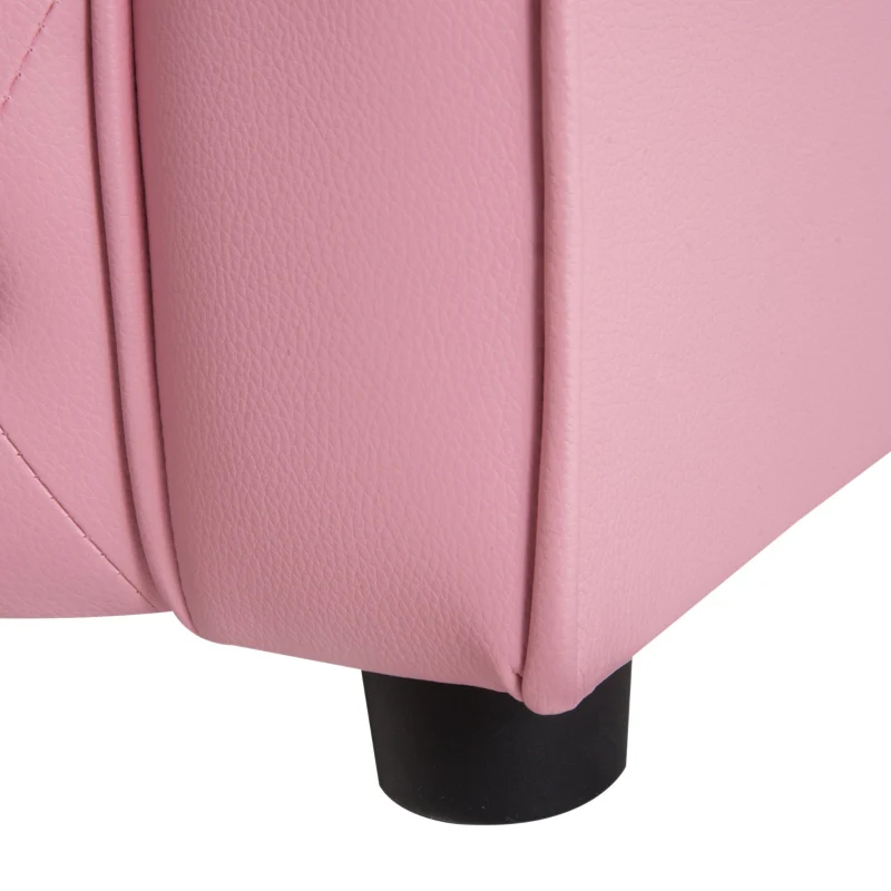 Children's Armchair Sofa Wood Legs Foam Cushion - Pink - Image 8