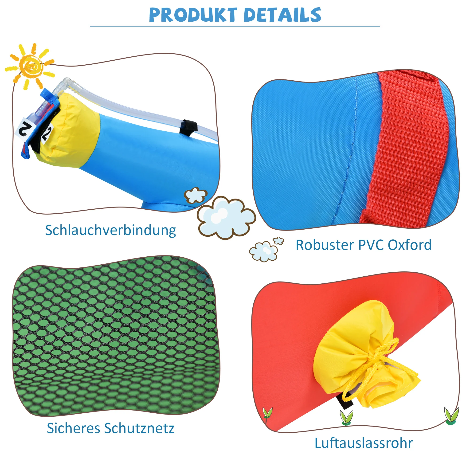 Children's Bouncy Castle, 5 in 1 inflatable outdoor castle with slide, jumping area, water pool, football net - Image 8