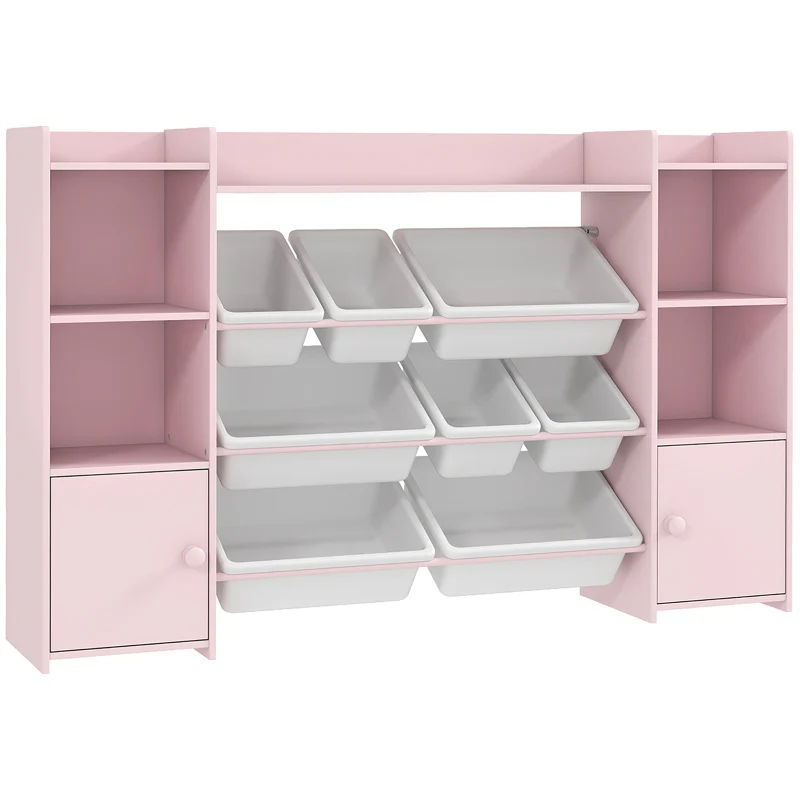 Children's Storage Shelf 8 Removable Boxes - Pink