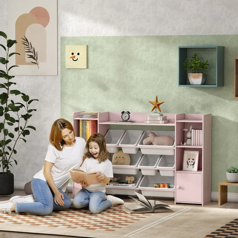 Children's Storage Shelf 8 Removable Boxes - Pink - Image 2