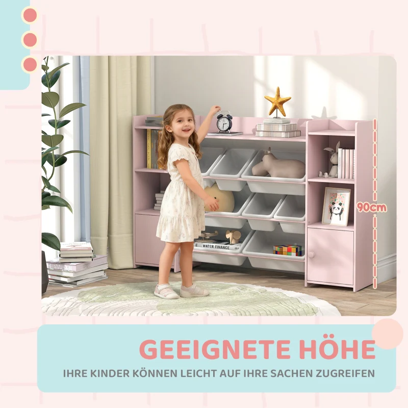 Children's Storage Shelf 8 Removable Boxes - Pink - Image 5