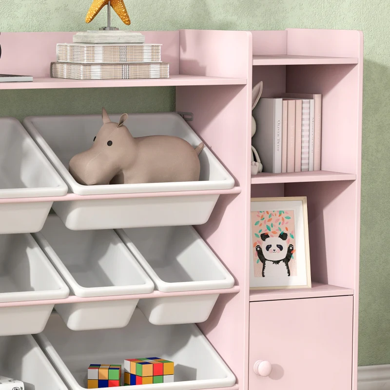 Children's Storage Shelf 8 Removable Boxes - Pink - Image 6