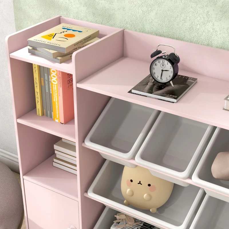 Children's Storage Shelf 8 Removable Boxes - Pink - Image 7