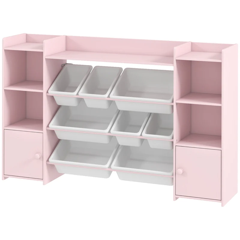 Children's Storage Shelf 8 Removable Boxes - Pink - Image 8