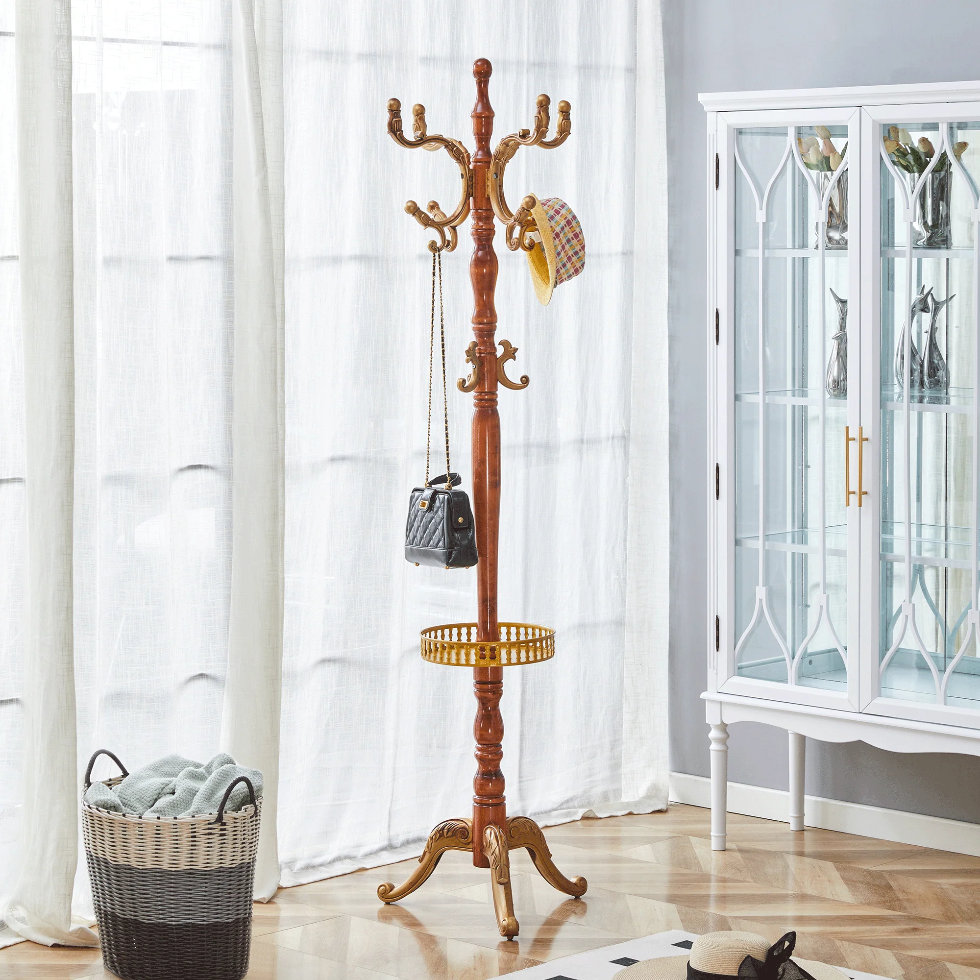 Clothes Rack Versatile Solid Wood Stable - Horseradish Wood Look