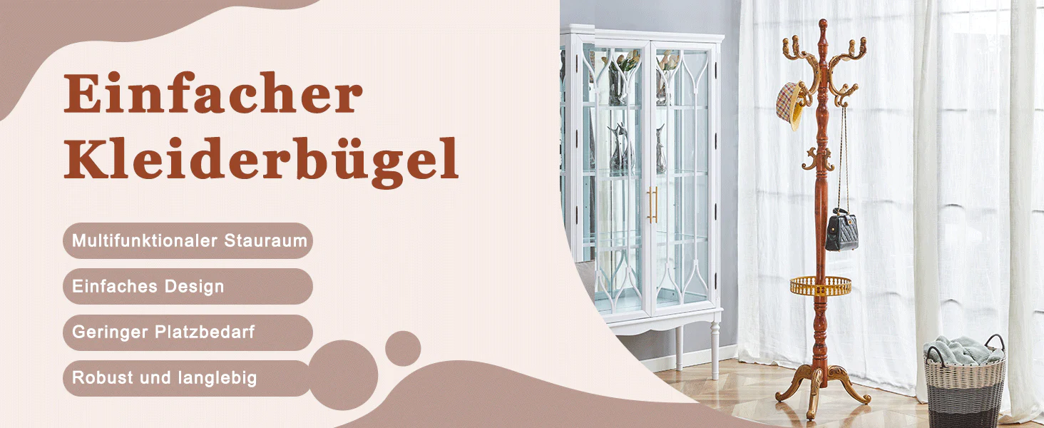 Clothes Rack Versatile Solid Wood Stable - Horseradish Wood Look - Image 9