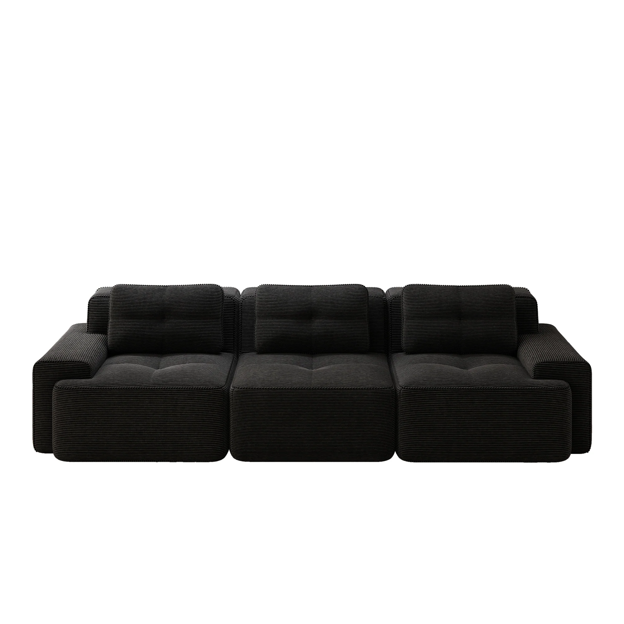 Cloud Modular Sofa Boneless Oversized Corner 3-Seater Corduroy Black - Image 6