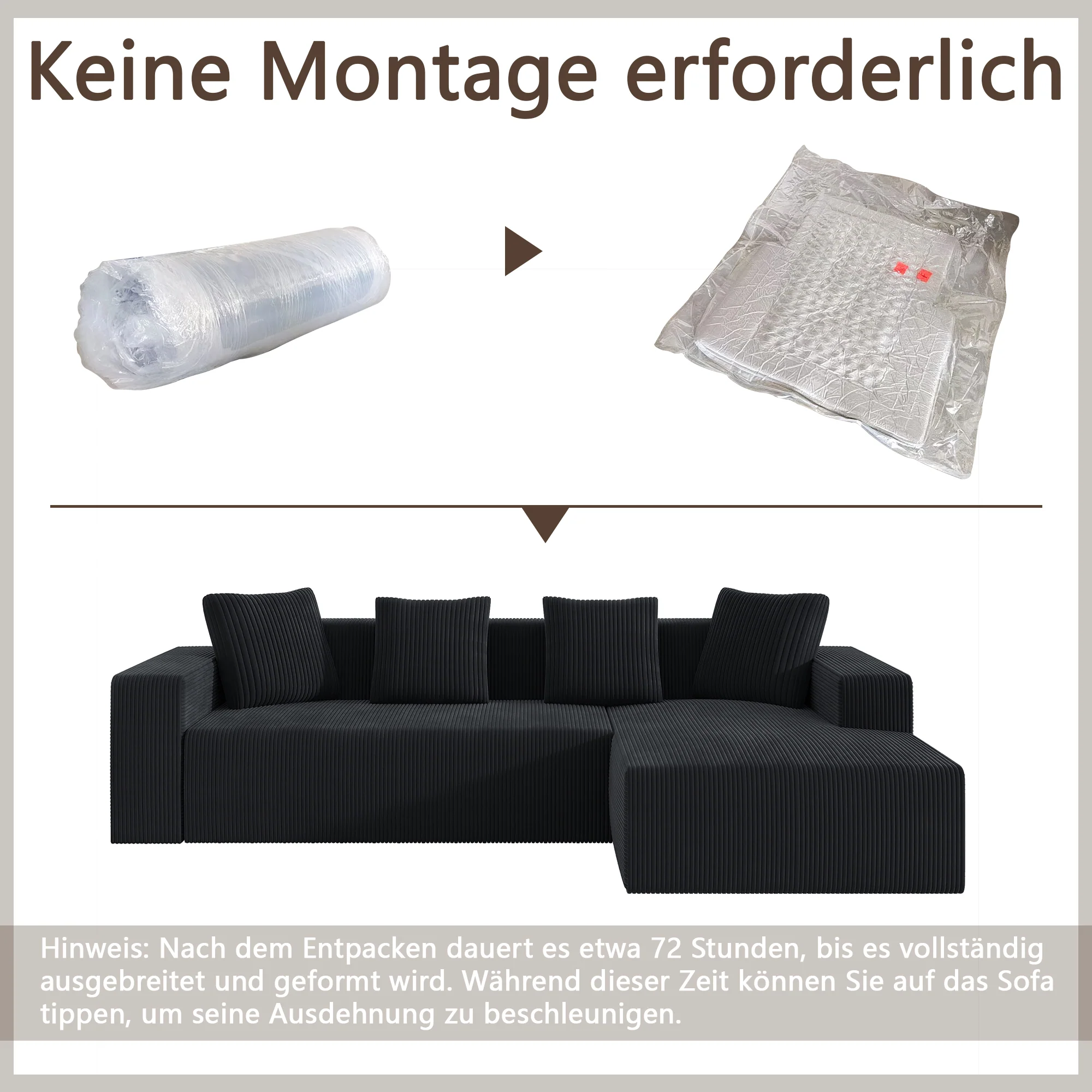 Cloud Modular Sofa L-Chaise Deep Seat - Upholstered - Image 5