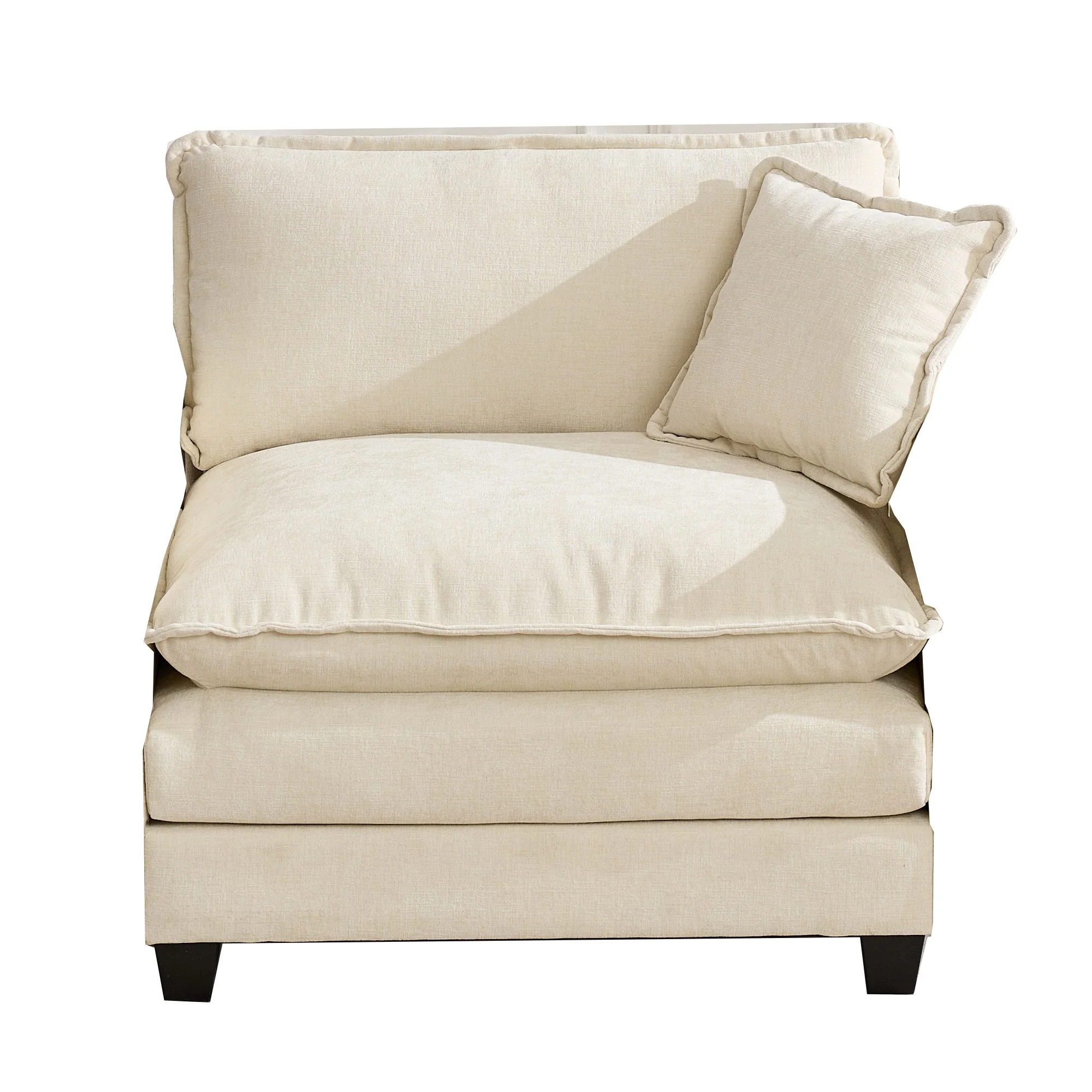 Cloud Sofa One Seat Modern Sectional Upholstered Cushion - Chenille Beige - Image 2