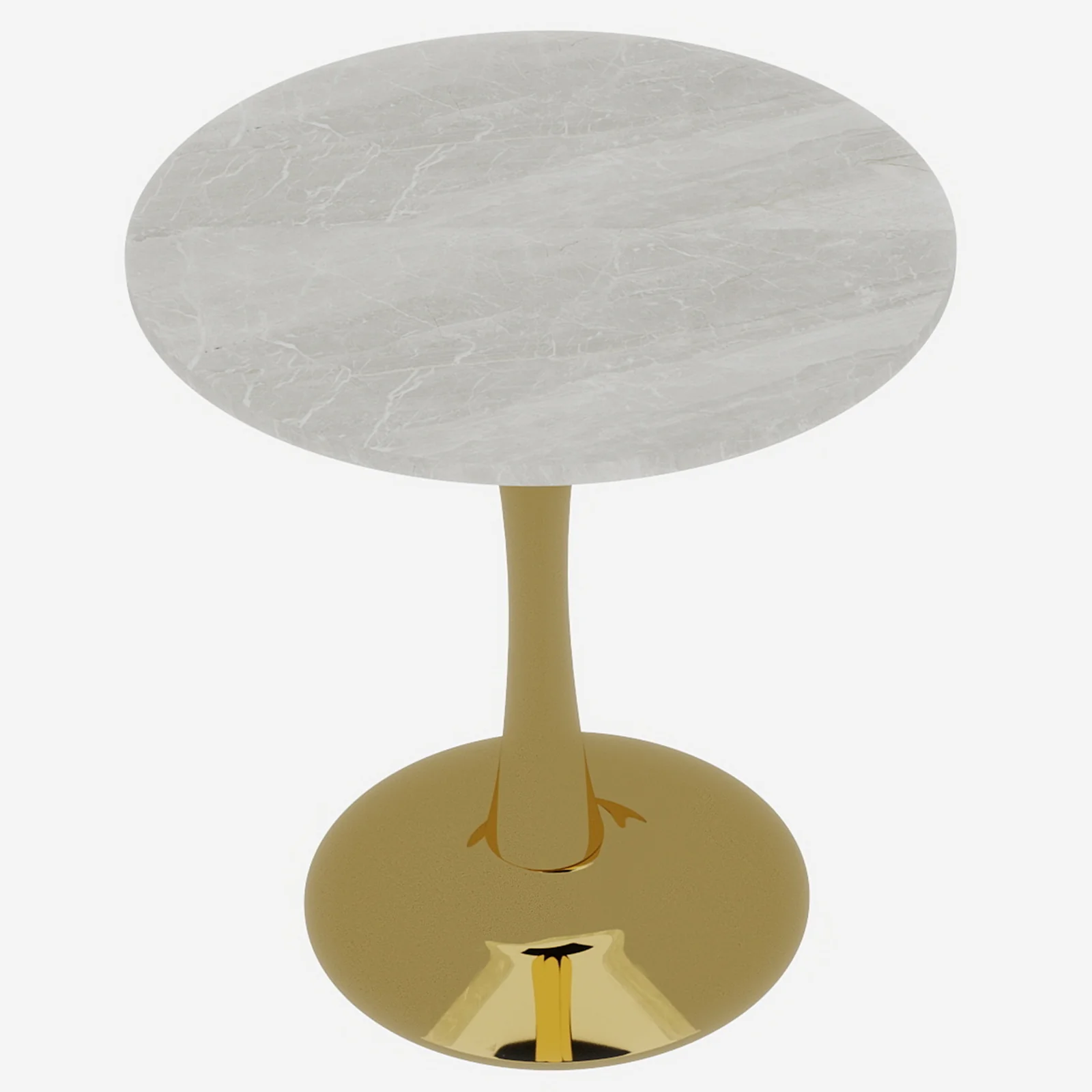 Coffee/Dining Table Round Marble Mid-Century Modern 27.6-inch - Golden Finish - Image 6