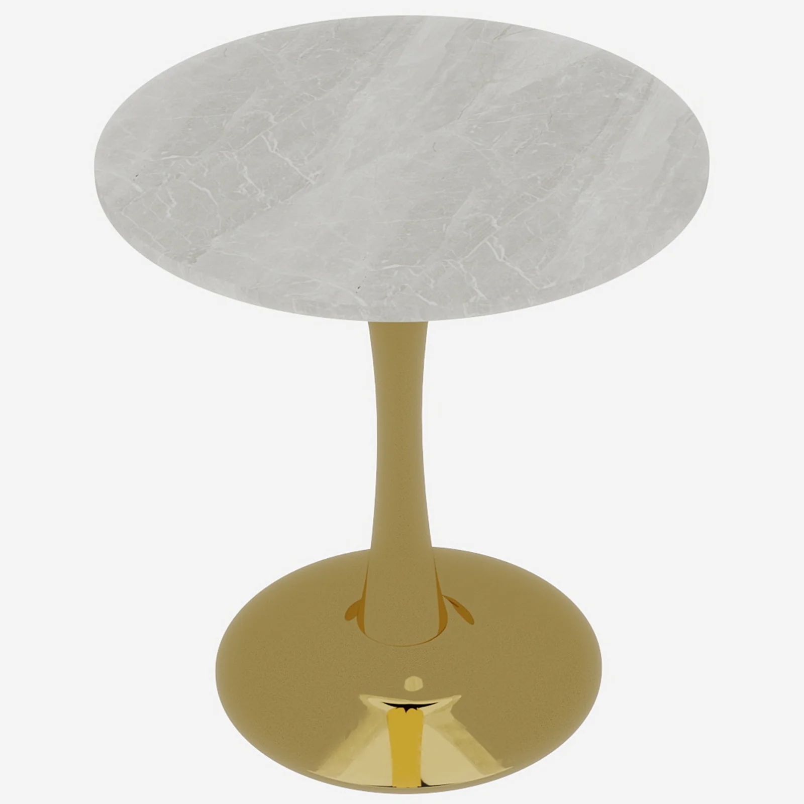 Coffee/Dining Table Round Marble Mid-Century Modern 27.6-inch - Golden Finish - Image 7
