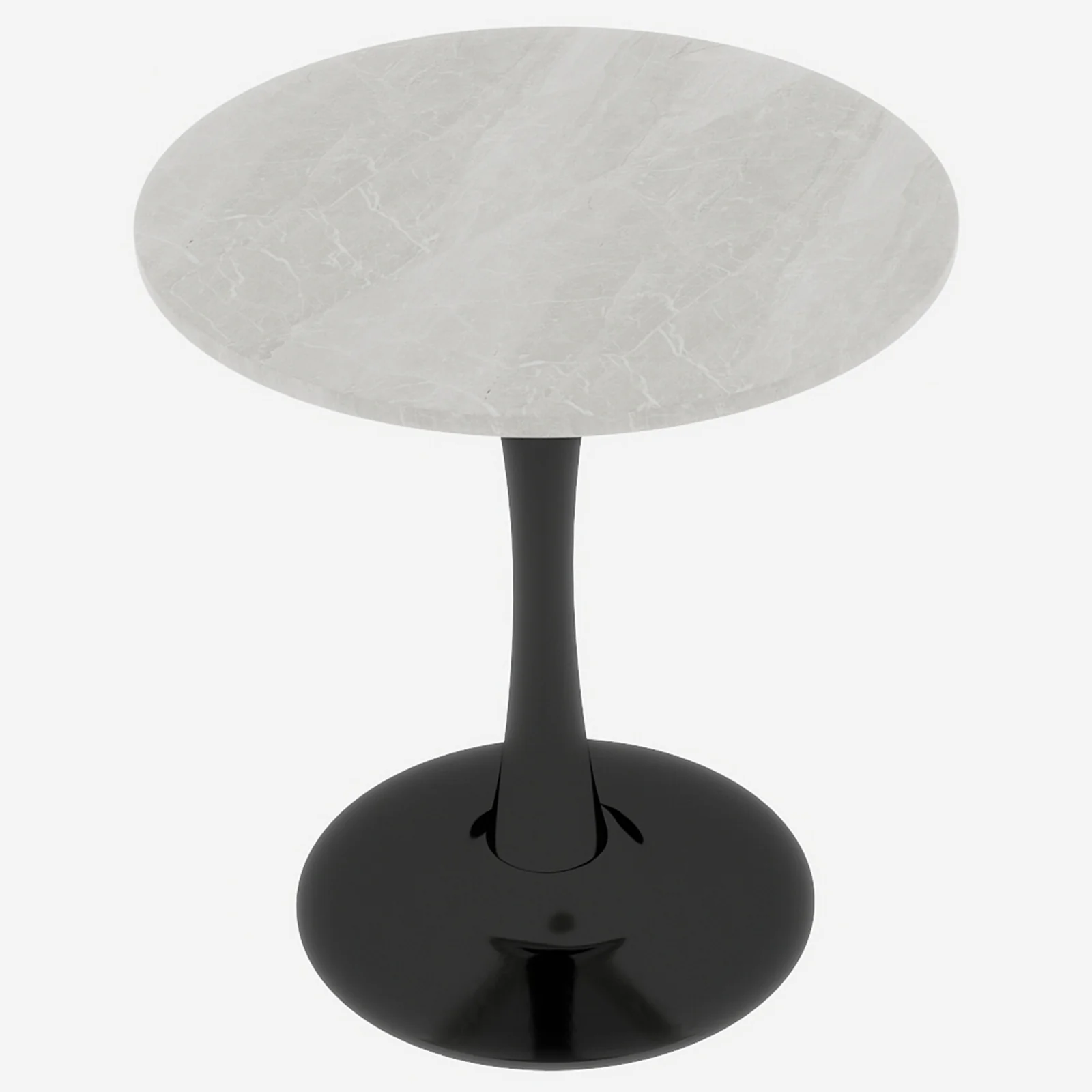 Coffee Table Round Marble Top Mid-Century Modern 27.6-inch - Black - Image 6