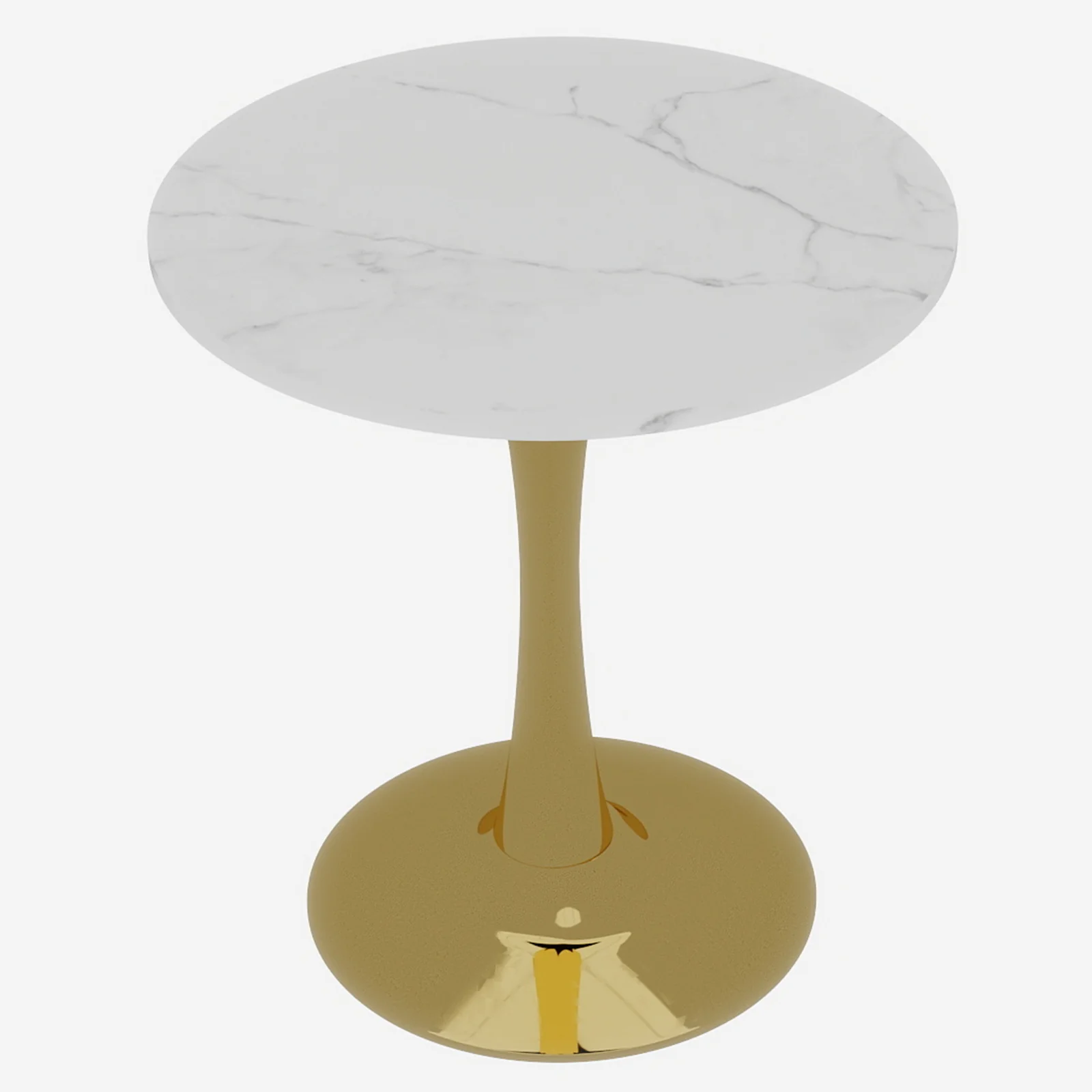 Coffee Table Round Marble Top Mid-Century Modern Style 27.6-inch Golden - Image 6
