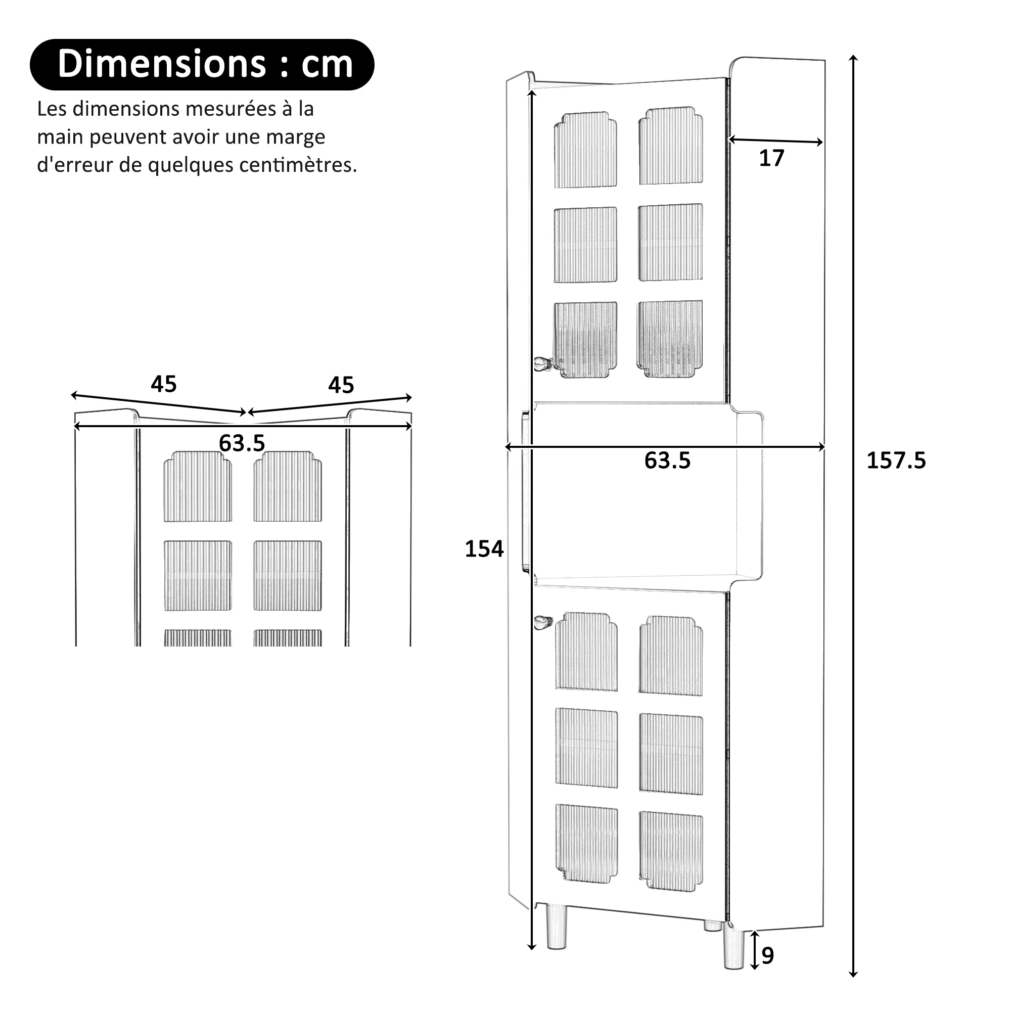 Corner Cabinet LED Multifunctional Storage - White Lacquer Finish - Image 7