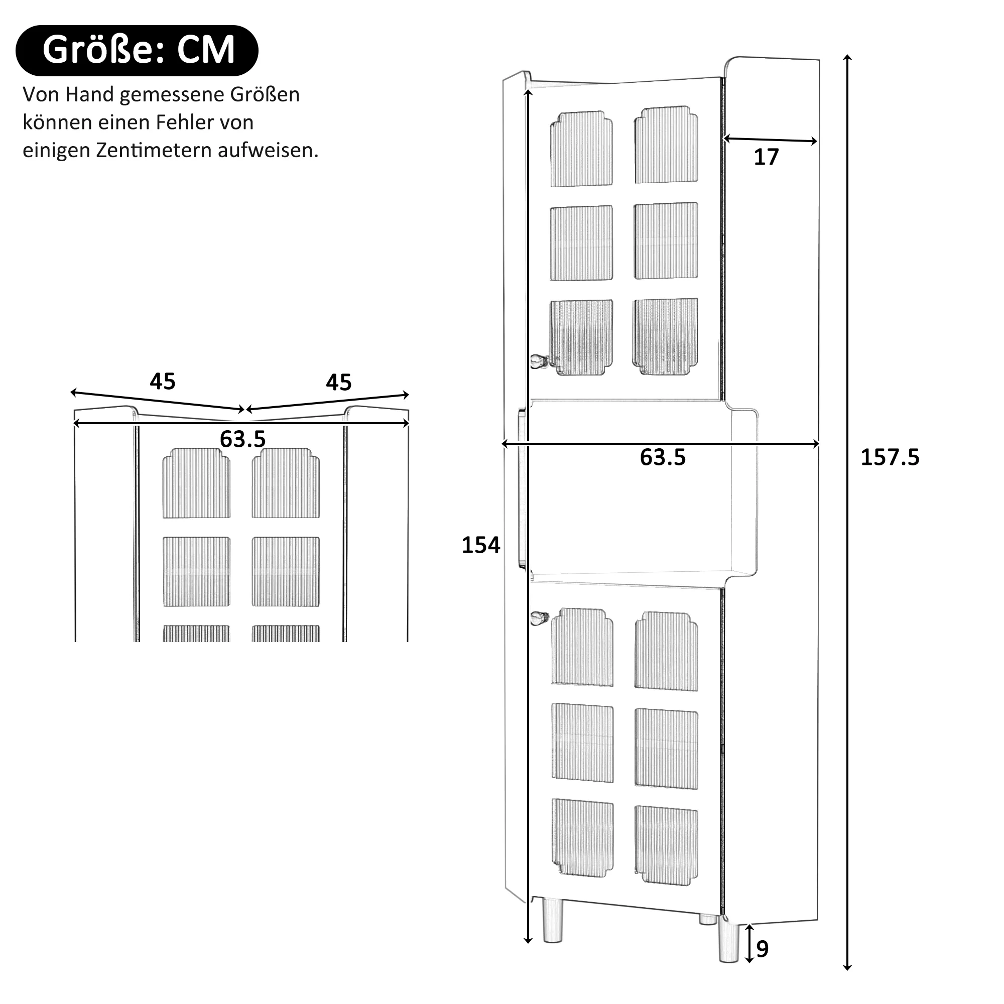 Corner Cabinet Multifunctional Storage LED Lacquer - Grey - Image 7