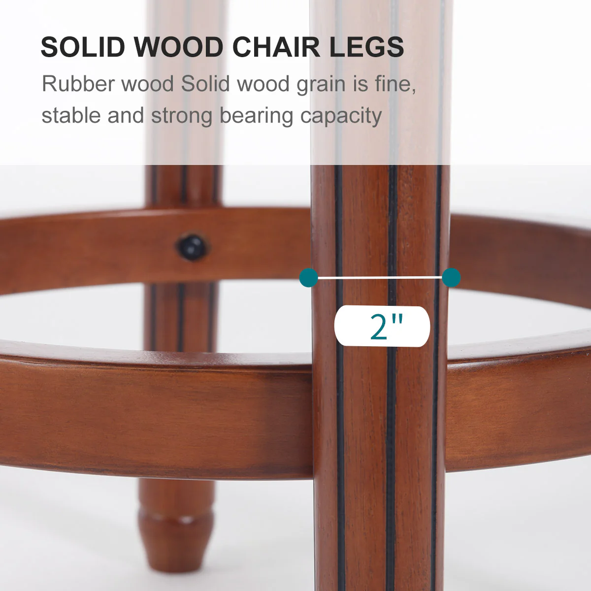 Cow Top Leather Bar Stools 360° Swivel with Backs Bar/Counter Height - Wooden/Leather - Image 3