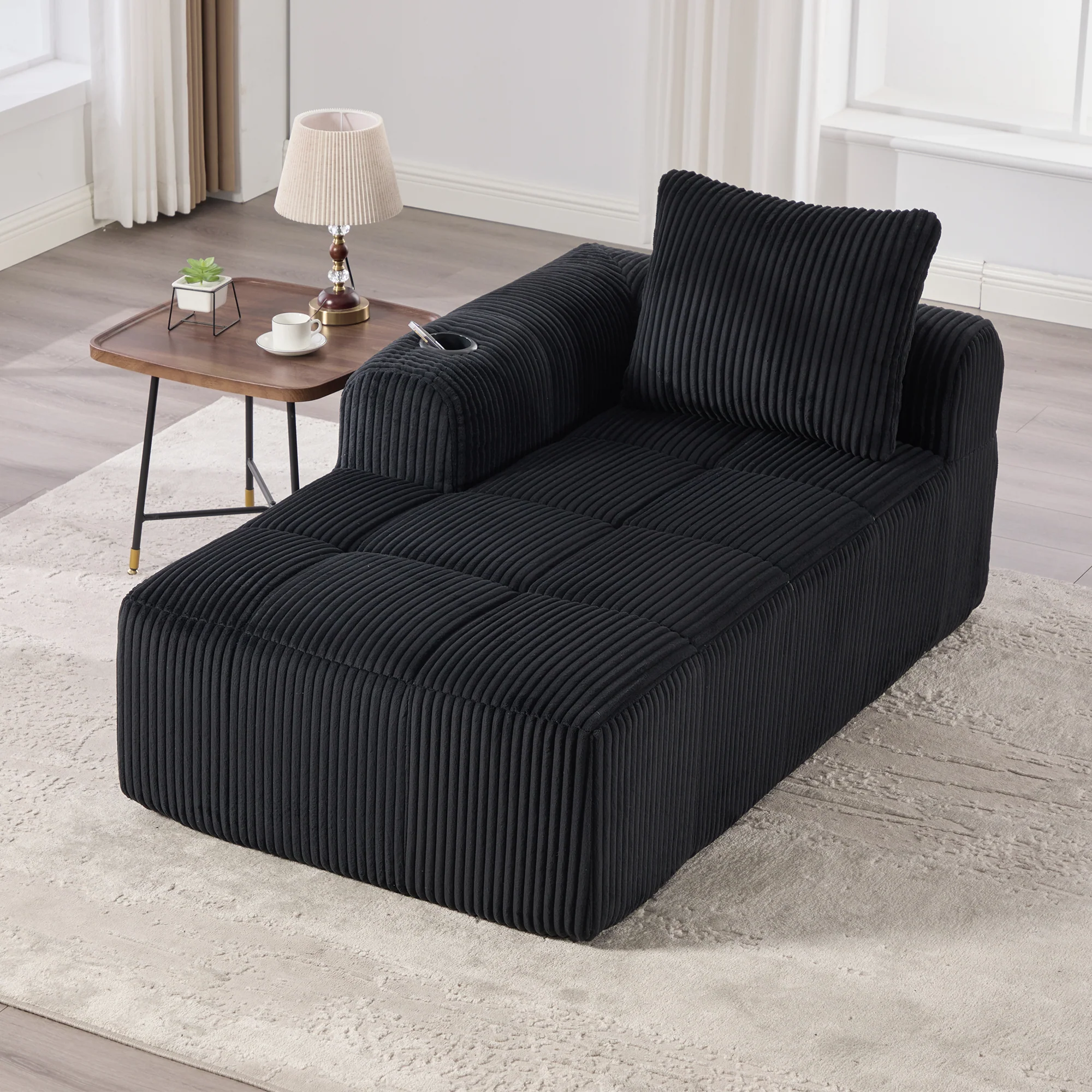 Cozy Recliner Sofa, No Assembly, Side Pocket, Drink Holder - Corduroy - Image 3