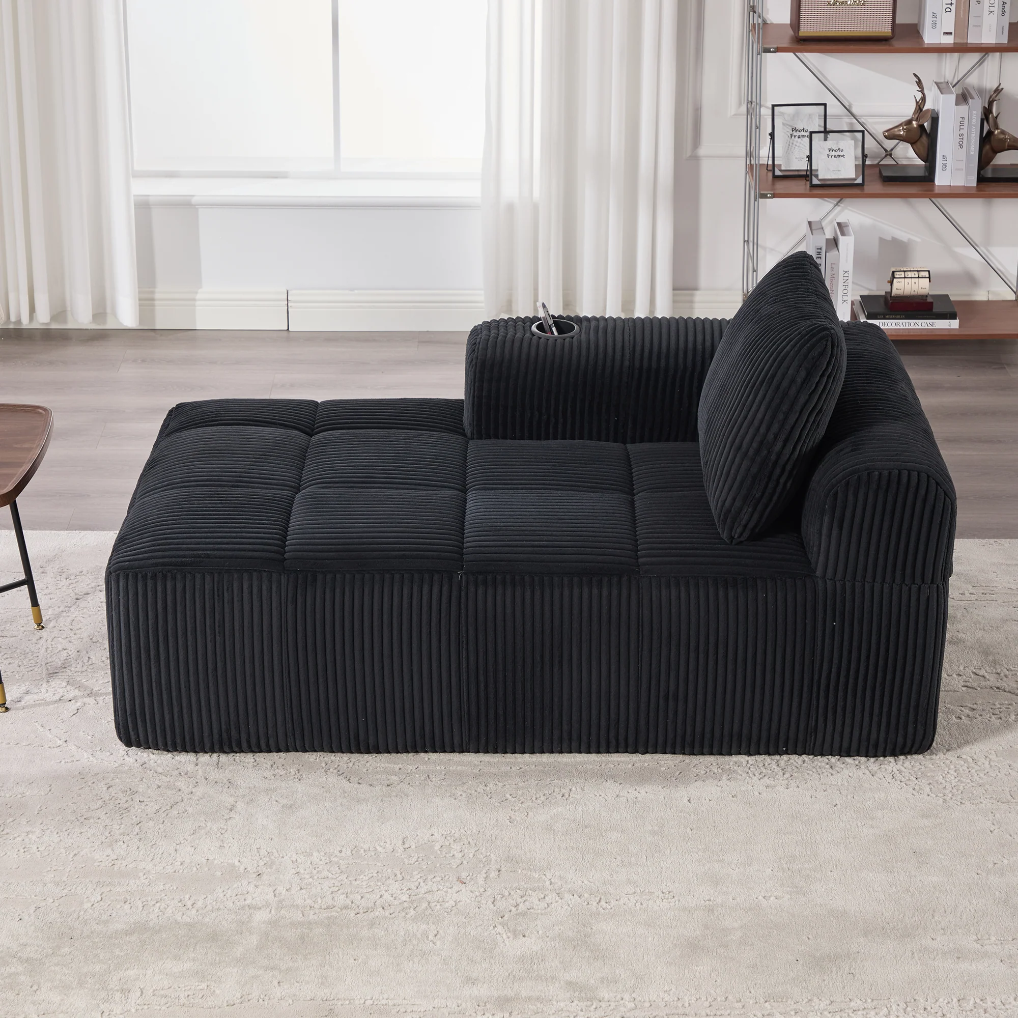 Cozy Recliner Sofa, No Assembly, Side Pocket, Drink Holder - Corduroy - Image 6