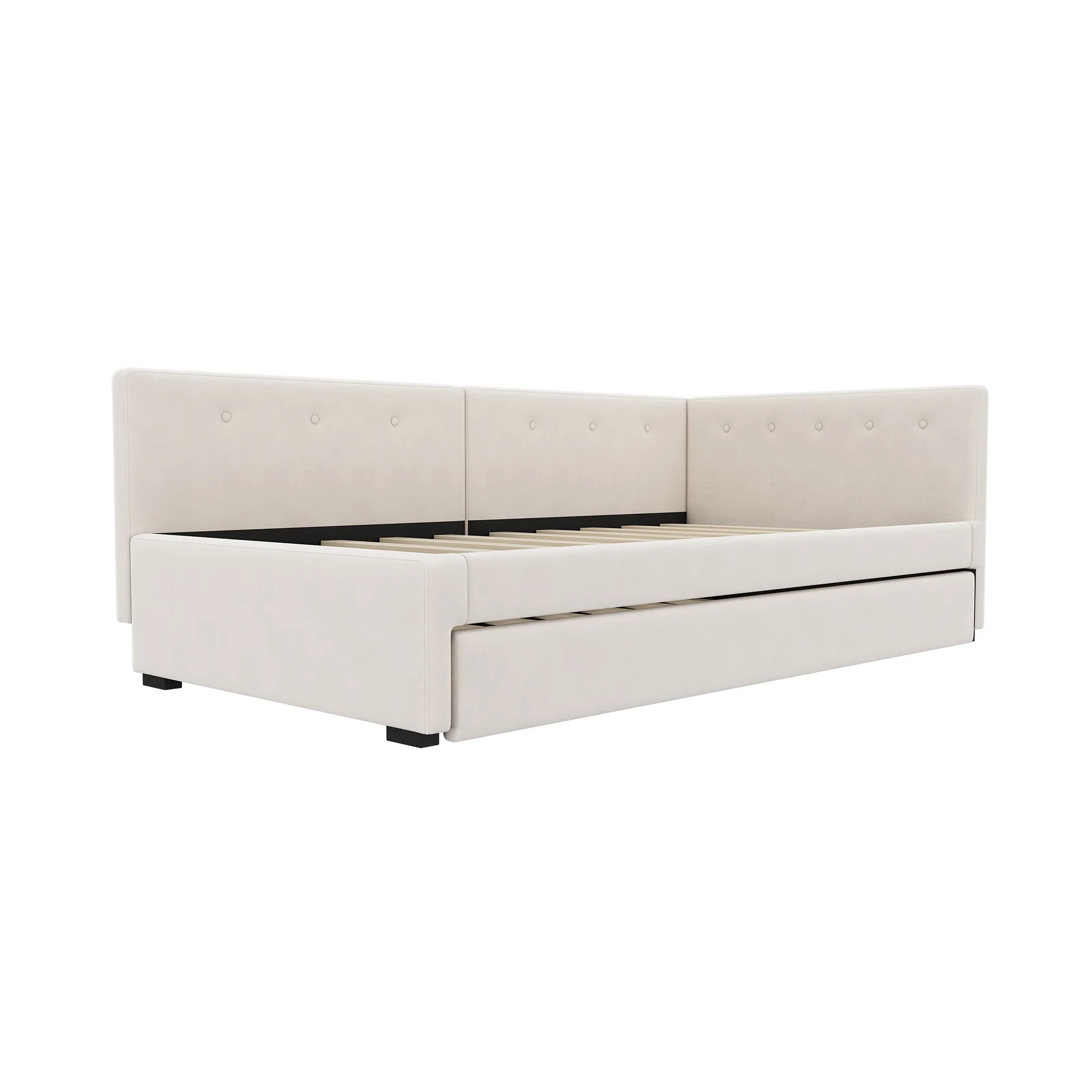 Daybed 90x200cm Rollaway Bed Minimalist Style - Beige - Image 7