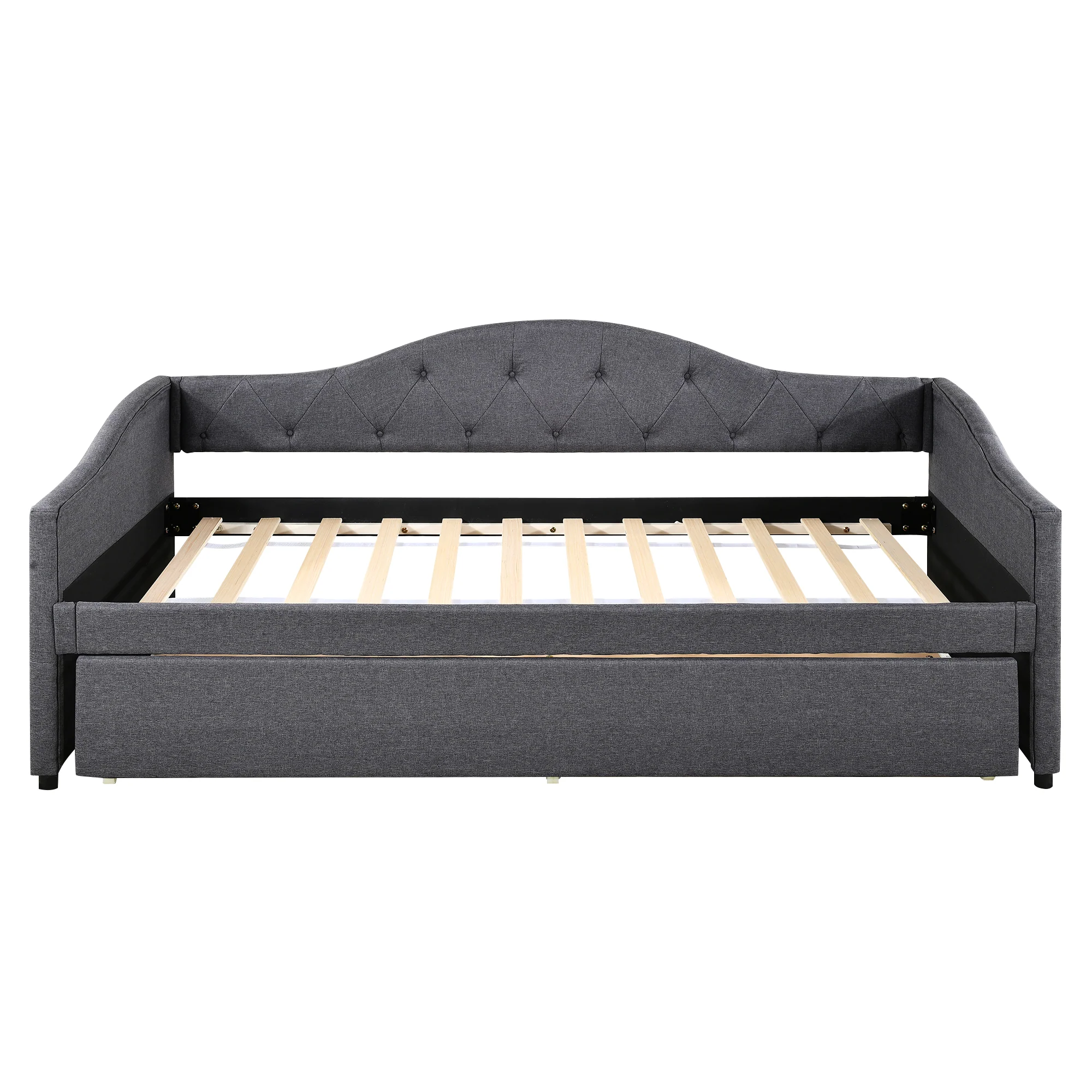Daybed Sofa Bed 90x200cm Pull-out Bed Minimalist - Linen Grey - Image 10