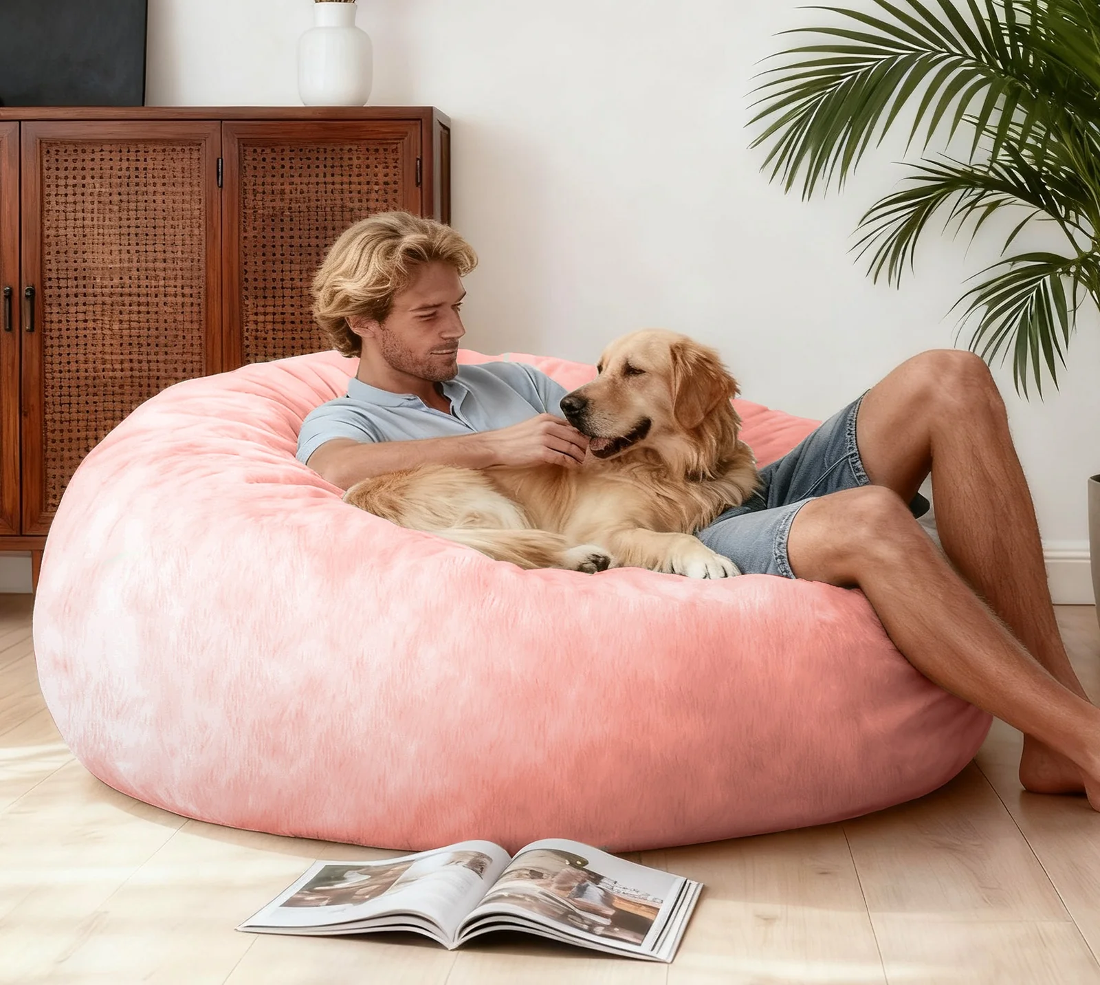 DBC-FENSE Convertible Bean Bag Chair Bed 2-in-1 Lounge Solution
