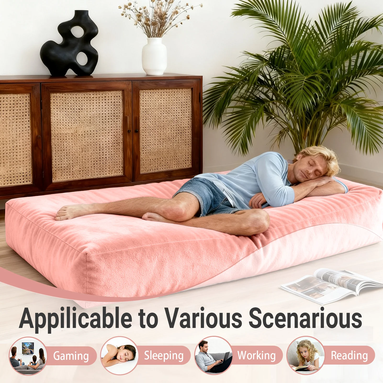DBC-FENSE Convertible Bean Bag Chair Bed 2-in-1 Lounge Solution - Image 3