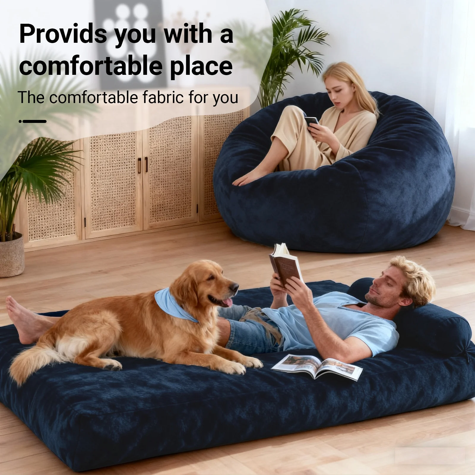 DBC-LANSE Convertible Bean Bag Chair Bed - Image 2
