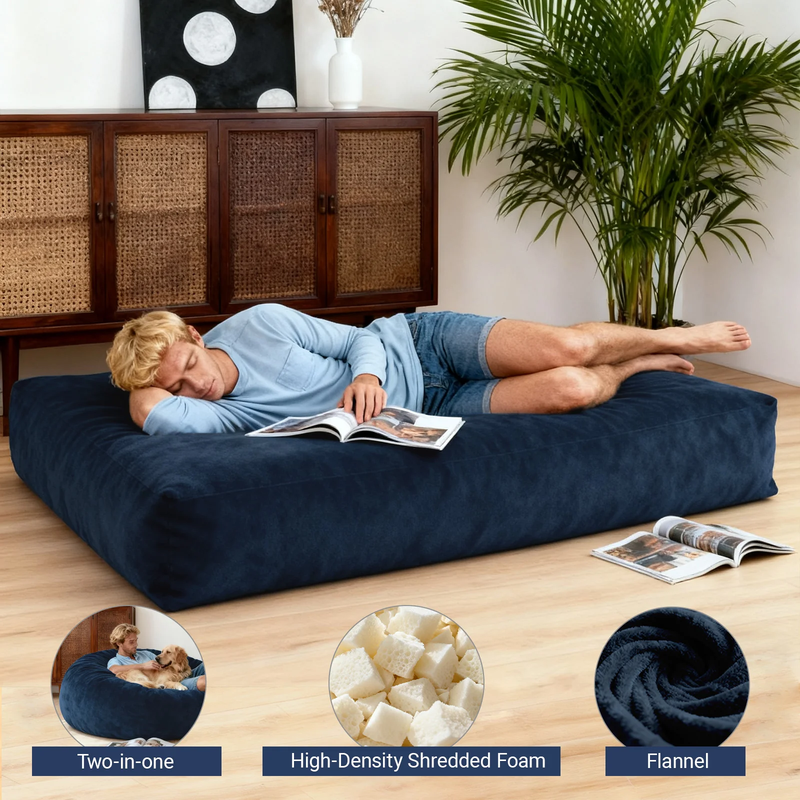DBC-LANSE Convertible Bean Bag Chair Bed - Image 5