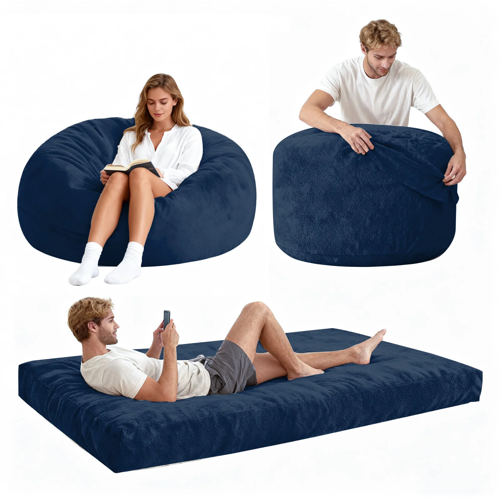 DBC-LANSE Convertible Bean Bag Chair Bed - Image 6
