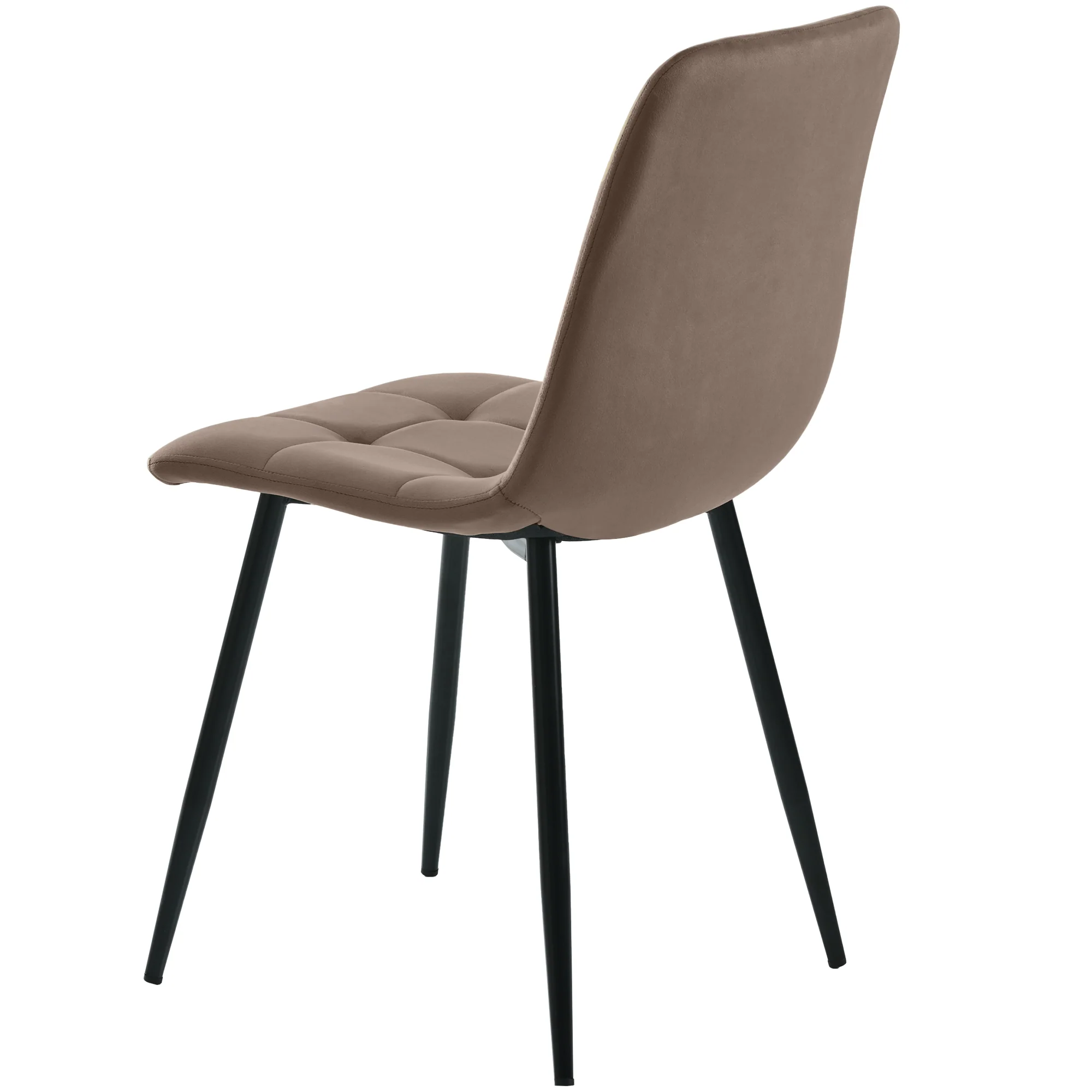 Dining Chair Set (4 Pcs) Upholstered Designer Velvet Metal Frame Brown - Image 5