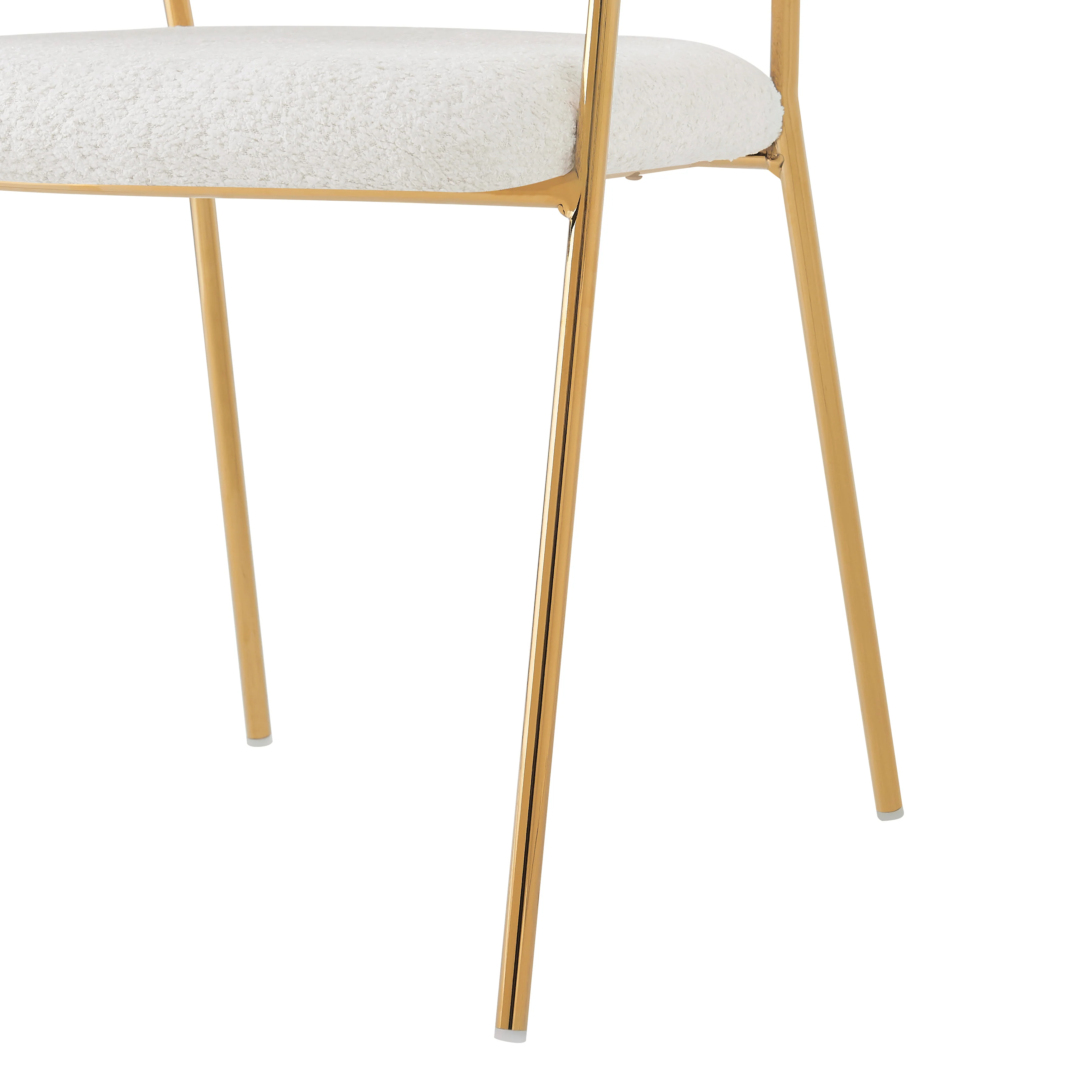 Dining Chair Set of 2 Modern Ergonomic Gold Legs - Beige - Image 7