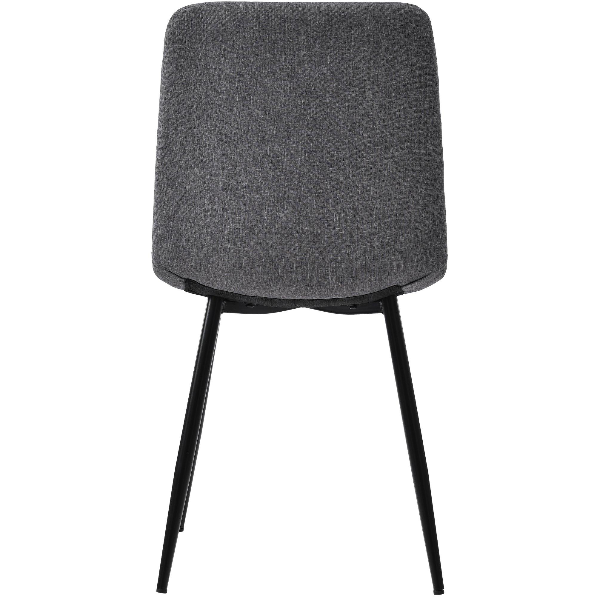 Dining Chair Set of 4 Upholstered Designer Chair with Backrest Metal Frame Dark Grey Linen - Image 10