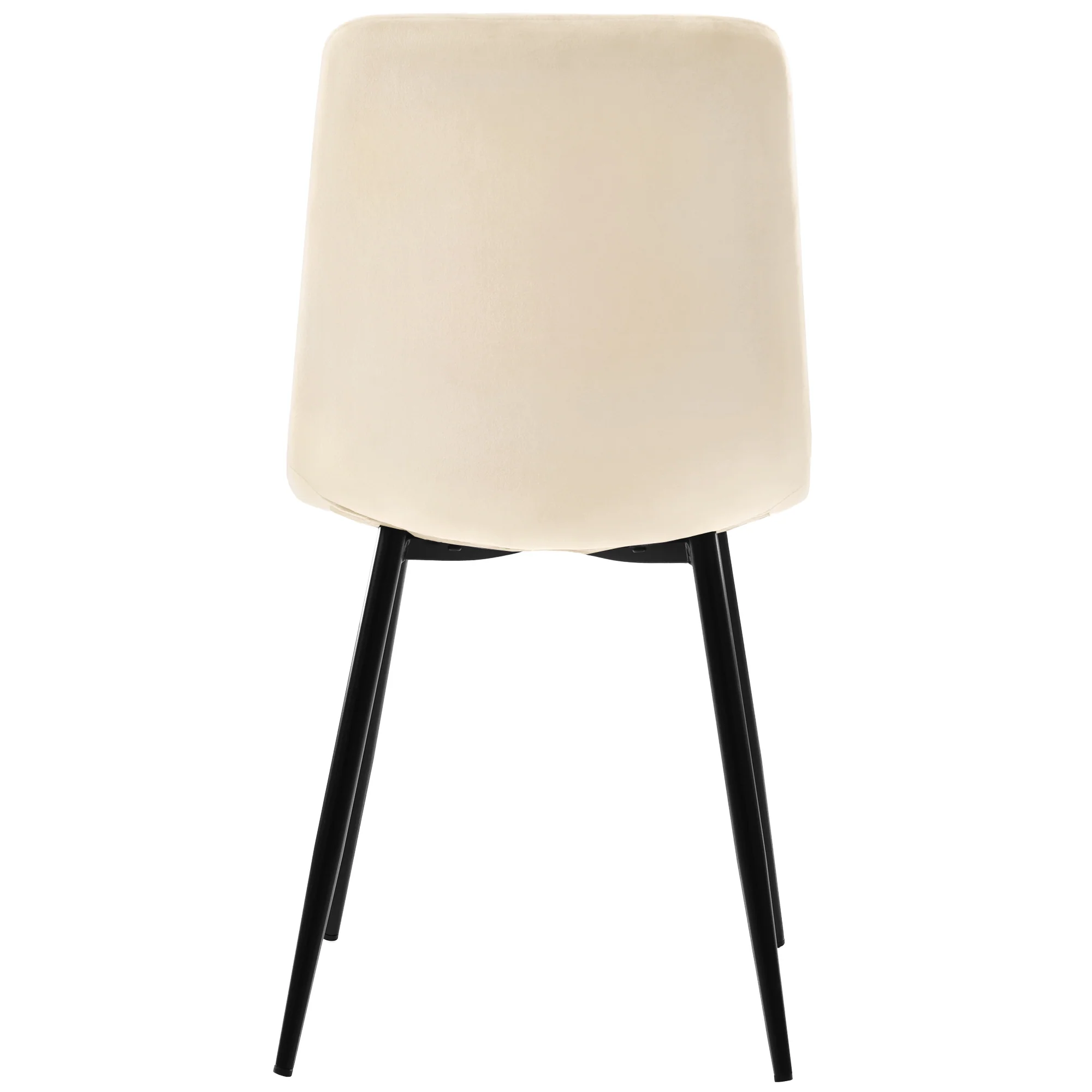 Dining Chair Set of 4 Upholstered with Backrest, Beige Velvet Metal Frame - Image 9