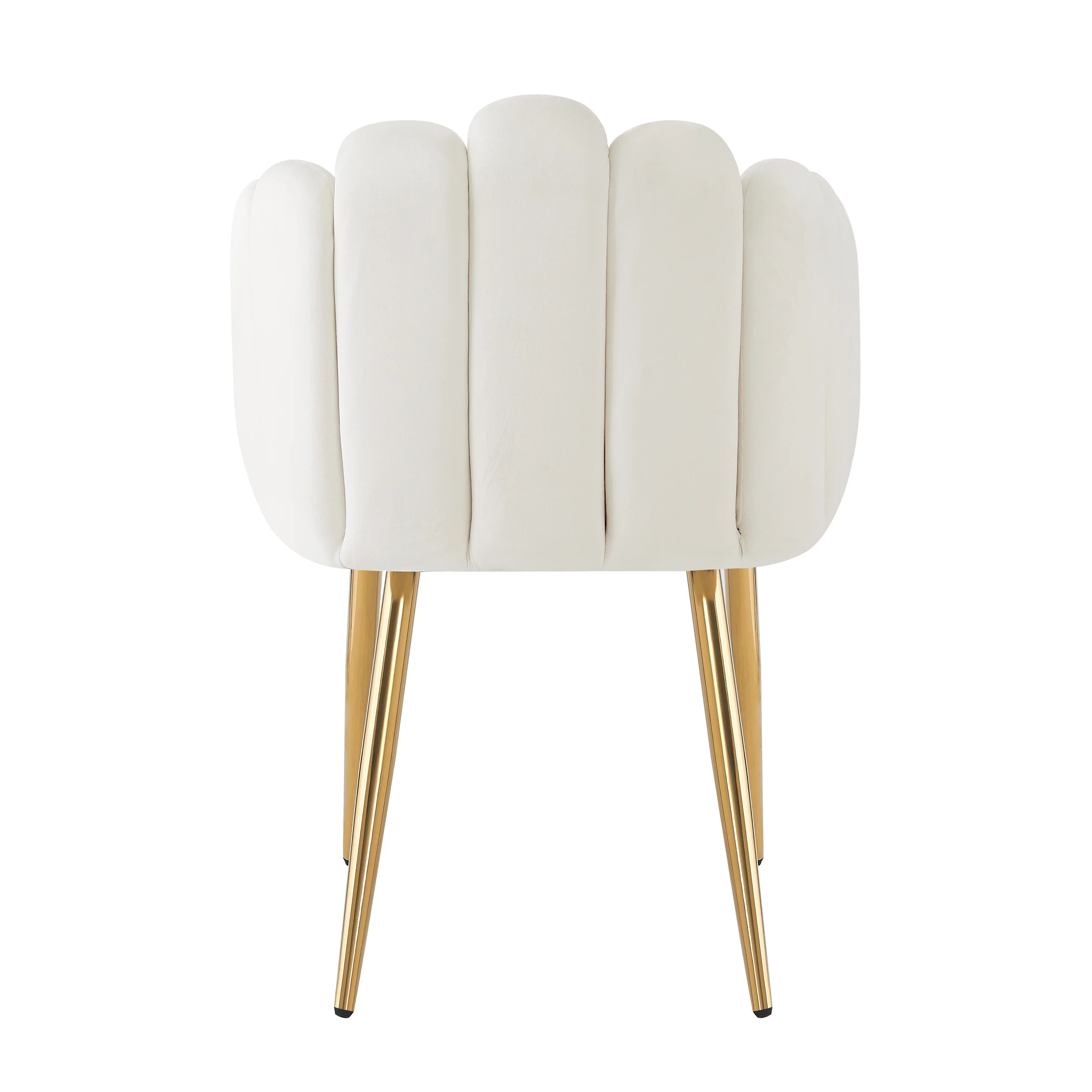 Dining Chair Set of 6 Fan-Shaped Gold Legs Adjustable - Velour - Image 9