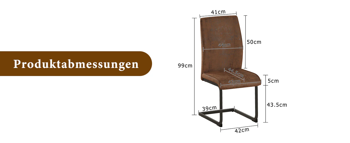 Dining Chairs Set of 2 Ergonomic Design - Faux Leather Brown - Image 7