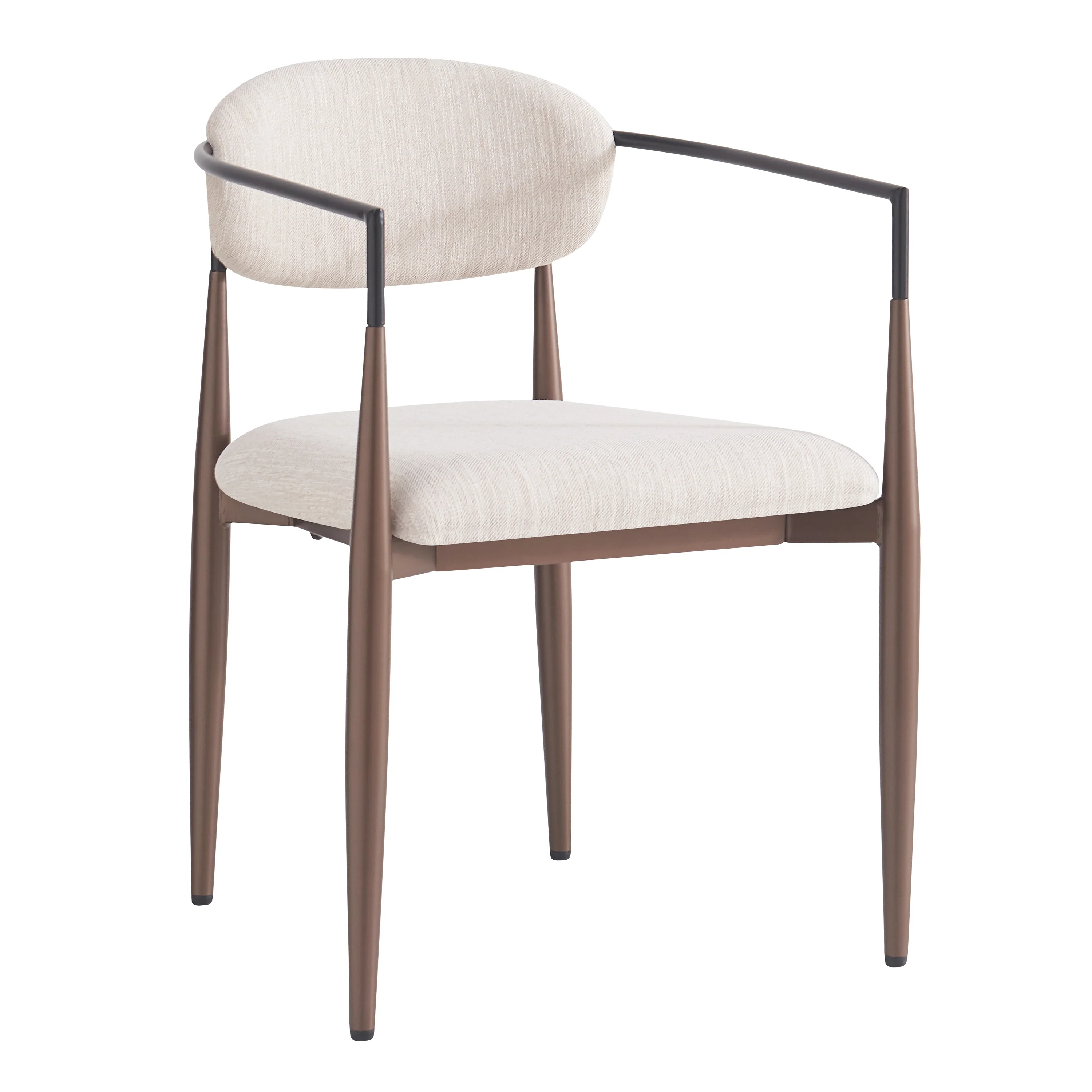 Dining & Makeup Chair Set of 2, Modern Ergonomic Adjustable Legs - Linen Fabric - Image 10