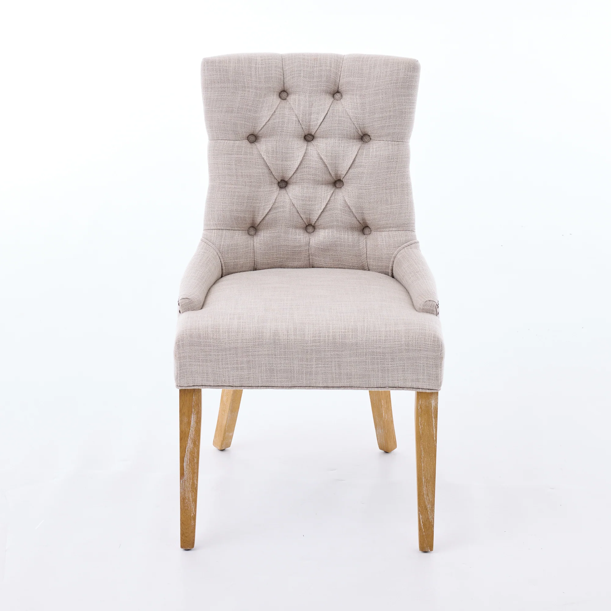 Dining Room Armchair Set of 2 Upholstered Modern Design Fabric - Image 3