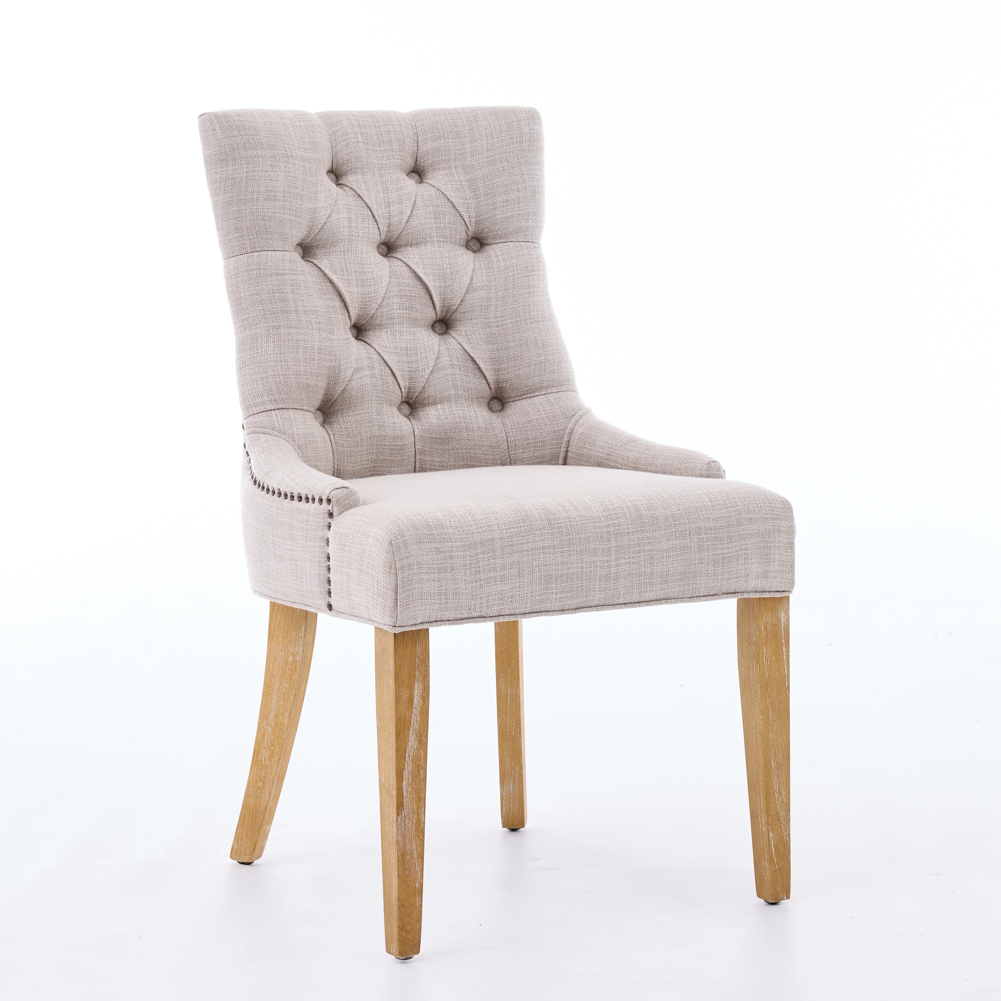 Dining Room Armchair Set of 2 Upholstered Modern Design Fabric - Image 4
