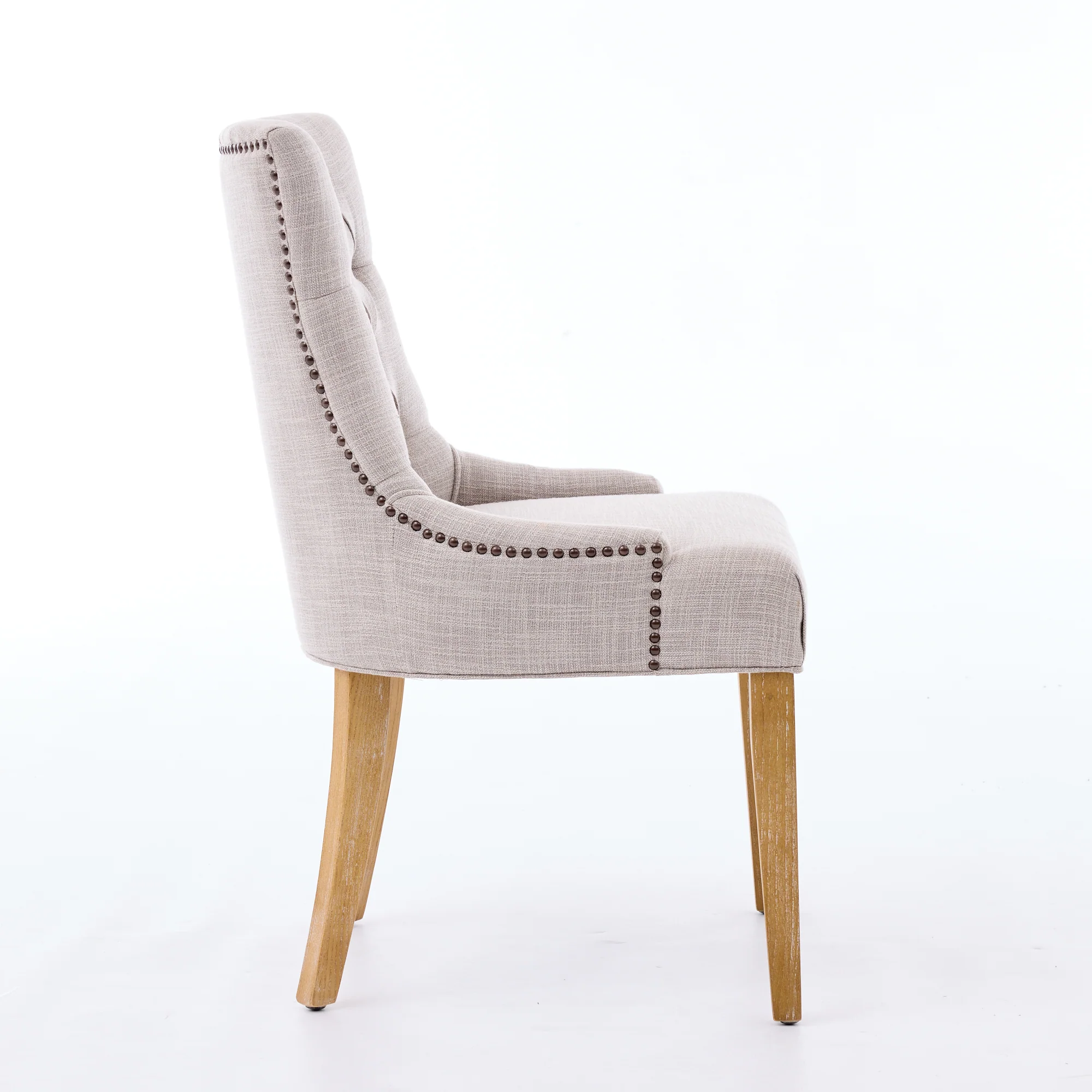 Dining Room Armchair Set of 2 Upholstered Modern Design Fabric - Image 5