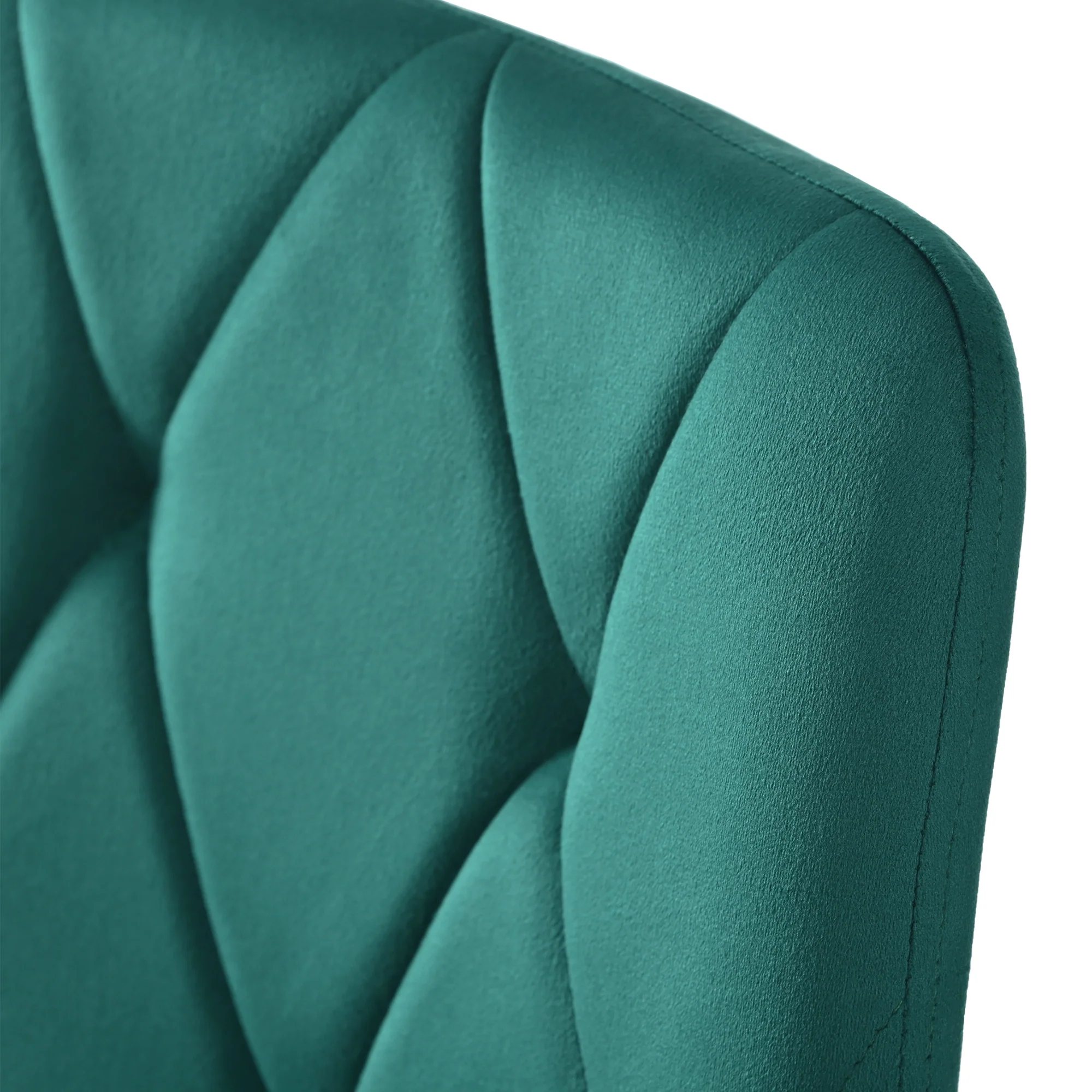 Dining Set 5-Piece 117x68cm Rectangular Table 4 Dark Green Twill Velvet Chairs Black - Image 7