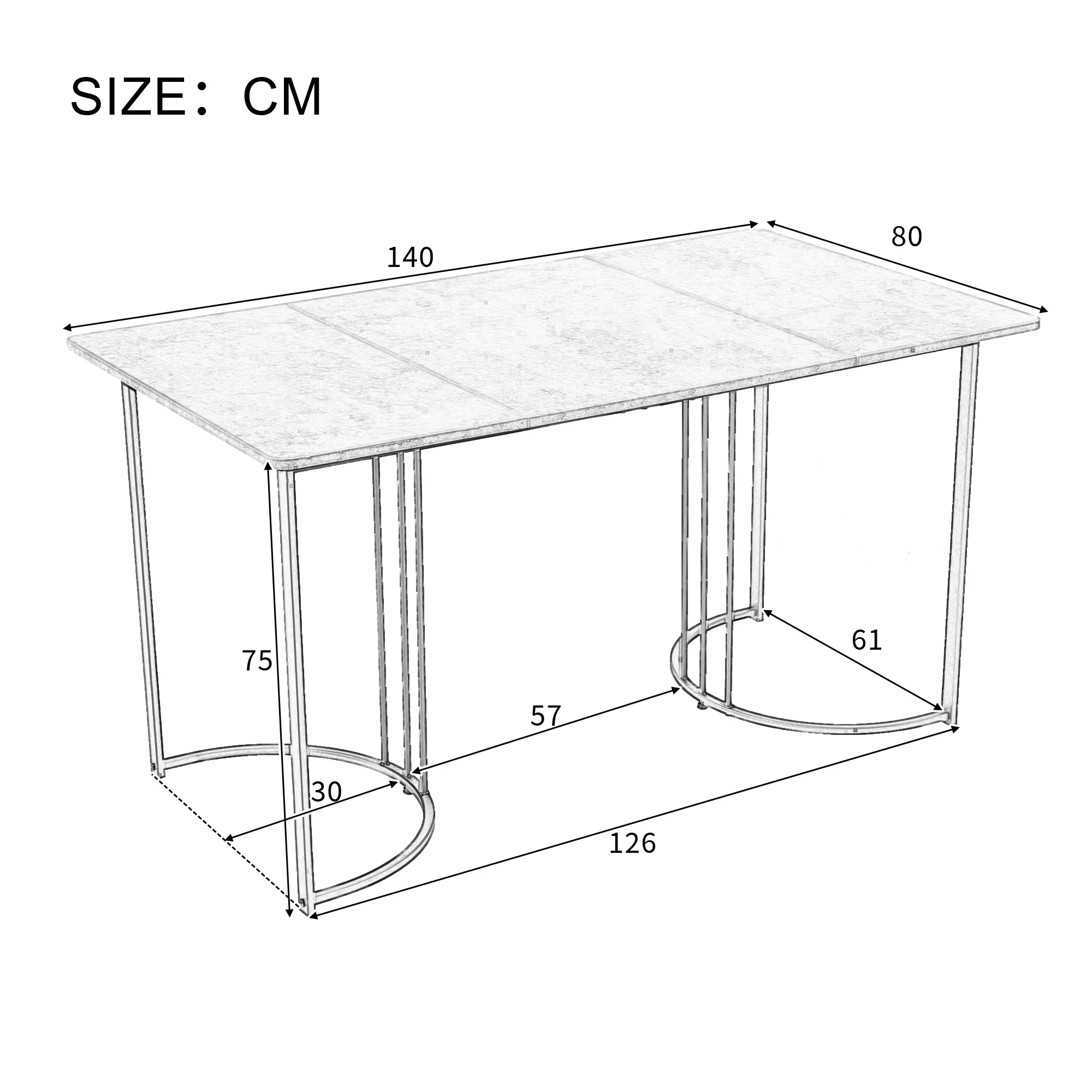 Dining Set 5-Piece Metal Leg Table 4 Hollow Armchairs - Gold Suede Fabric - Image 5