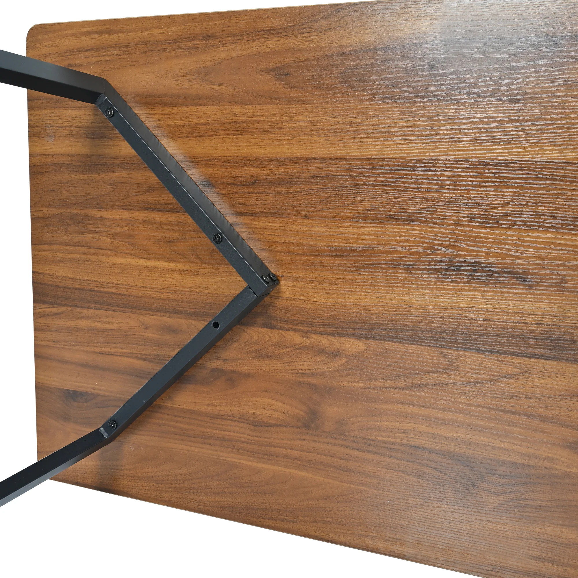 Dining Set 5-Piece Modern Kitchen Table 4 Chairs Black Metal Legs Walnut MDF Dark Grey Velvet - Image 10